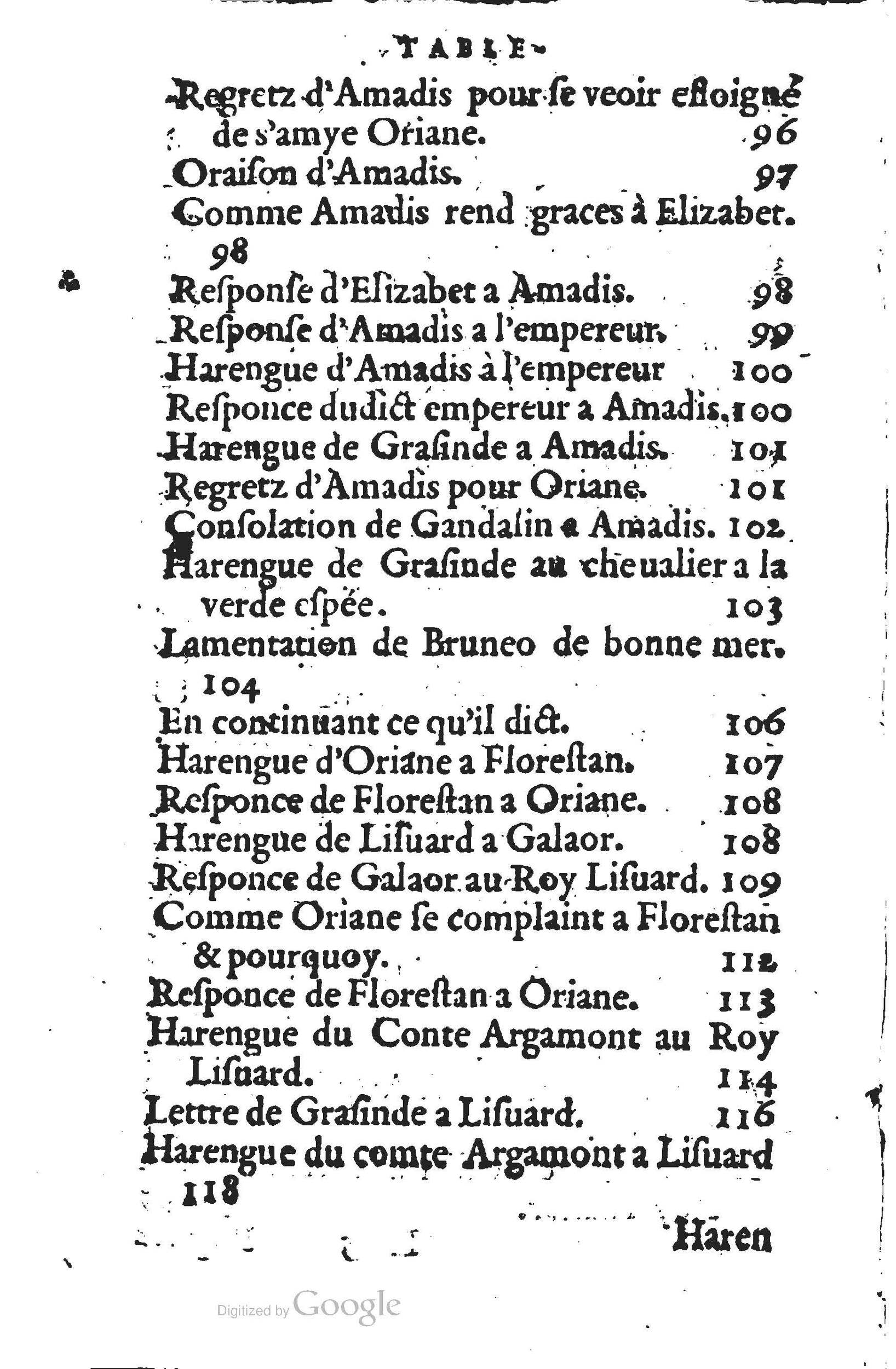 1560 - Jean d’Ogerolles et Gabriel Cotier Lyon - Trésor des Amadis - BSB Munich