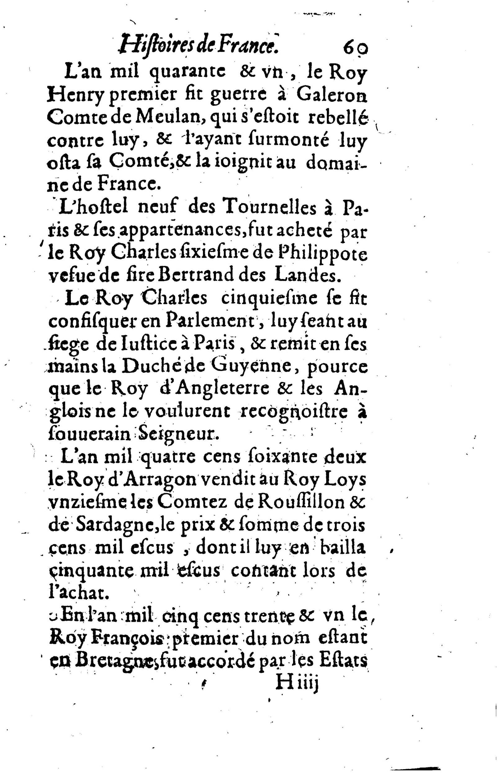 1617 - Jean Corrozet - Trésor des histoires de France - BM Lyon