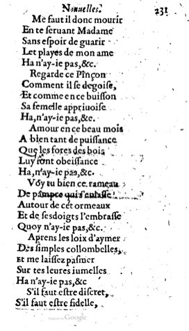 1623 - Jacques Cailloüé - Trésor ou recueil des chansons amoureuses - British Library