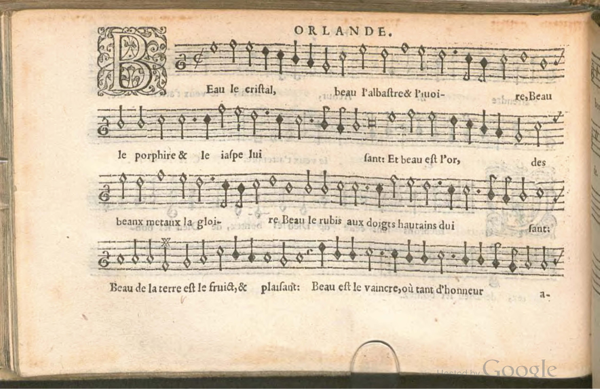 1576 - [Pierre de Saint-André] - Trésor de musique d’Orlande de Lassus Superius - BSB Munich