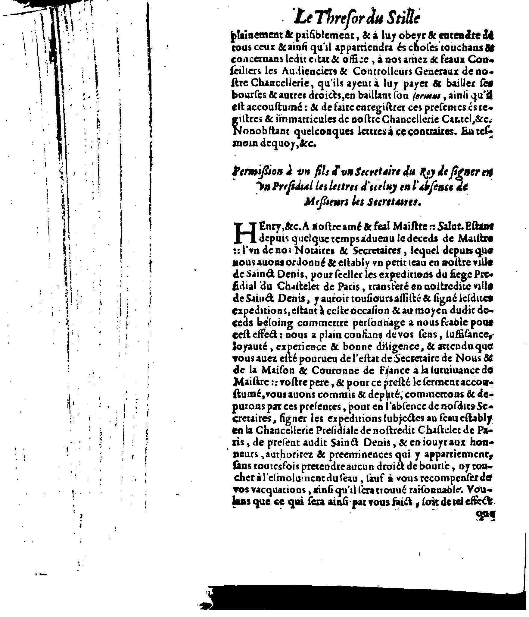 1614 - Jean Richer - Trésor du nouveau style et protocole de la chancellerie de France - BSB Munich