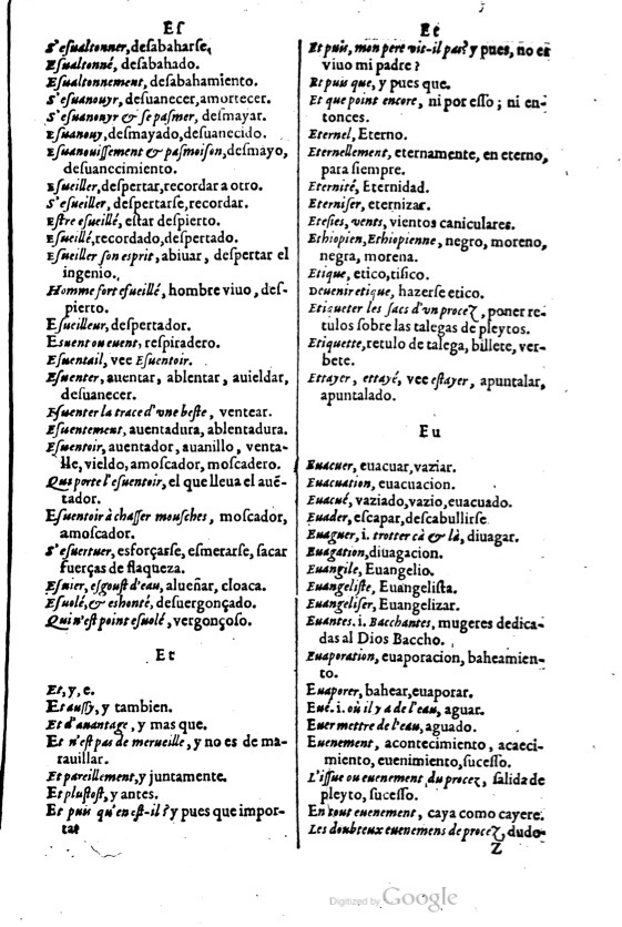 1621 - Adrian Tiffaine - Trésor des deux langues espagnole et française - BM Lyon