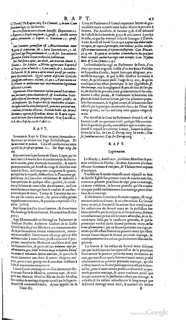 1629 - Veuve Nicolas Buon - Trésor du droit français (21754 T. 3) - BM Lyon 1629 - Veuve Nicolas Buon - Trésor du droit français (21754 T. 3) - BM Lyon
