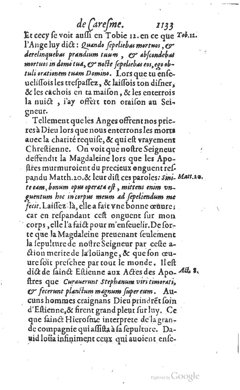 1607 - Nicolas Du Fossé - Trésor quadragésimal - T 01 - BM Lyon