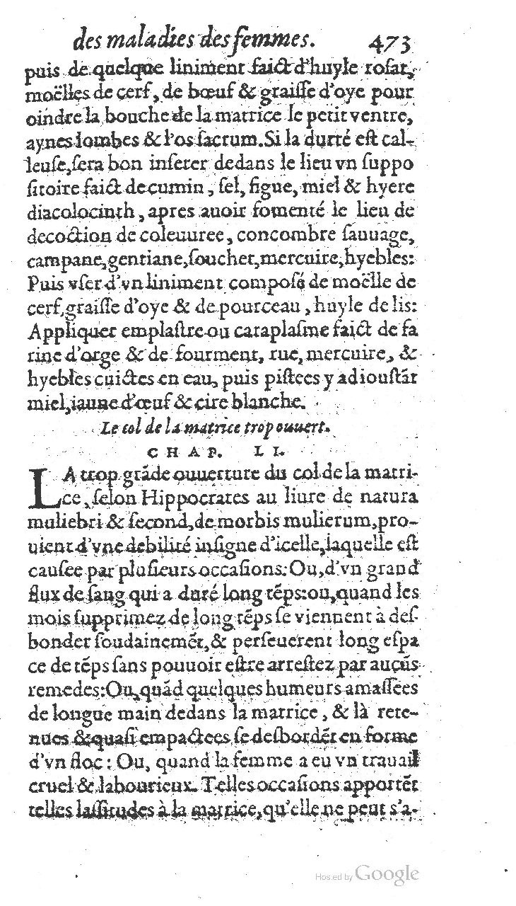 1585 - Jacques du Puis - Trésor des remèdes secrets pour les maladies des femmes - BnF
