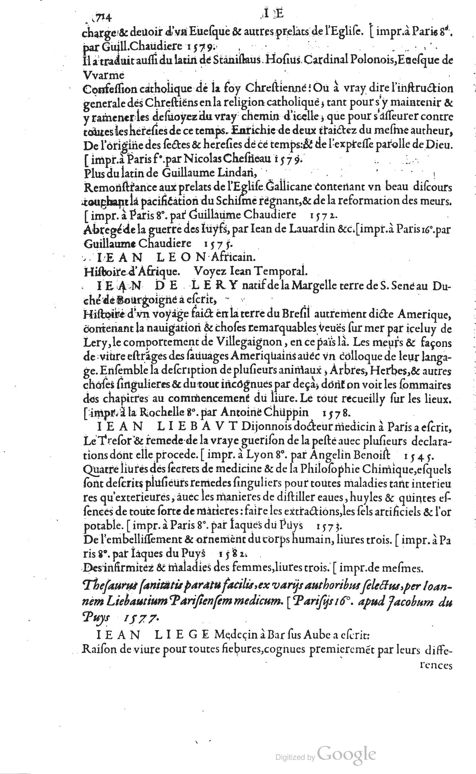 1585 - Barthélemy Honorat - Bibliothèques françaises - BSB Munich