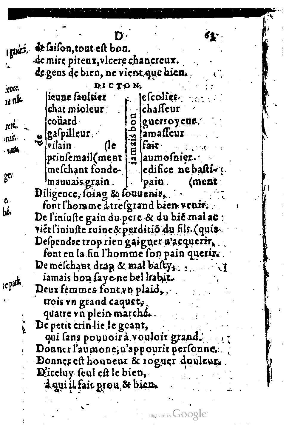 1582 - Nicolas Bonfons - Trésor des sentences dorées - BM Lyon