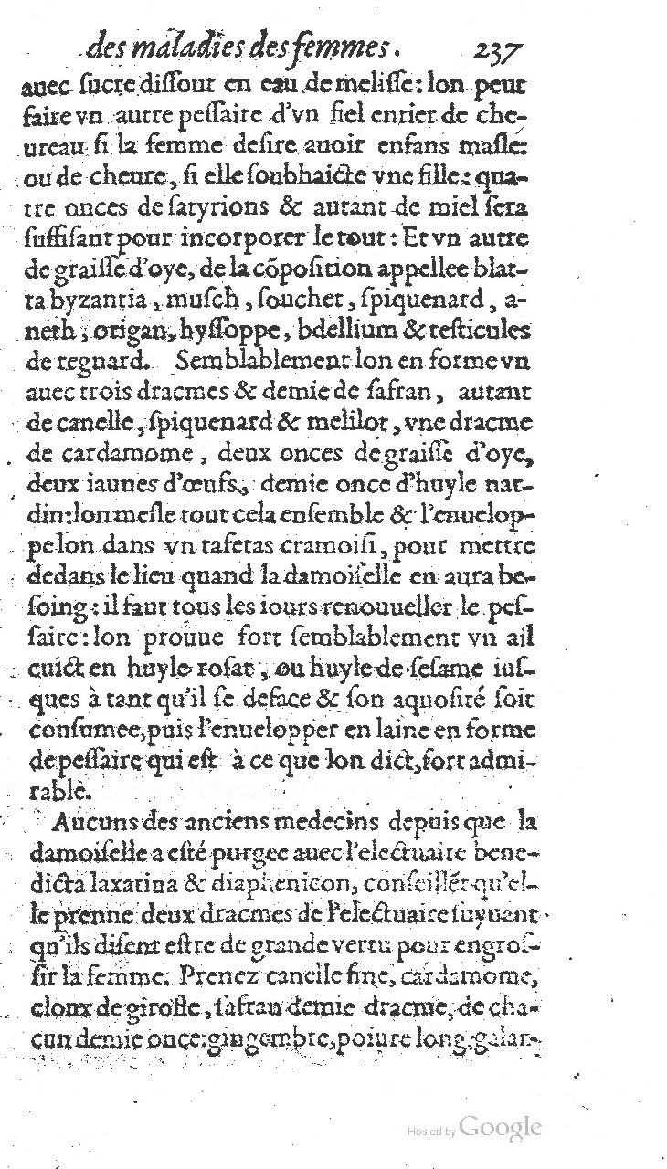 1585 - Jacques du Puis - Trésor des remèdes secrets pour les maladies des femmes - BnF