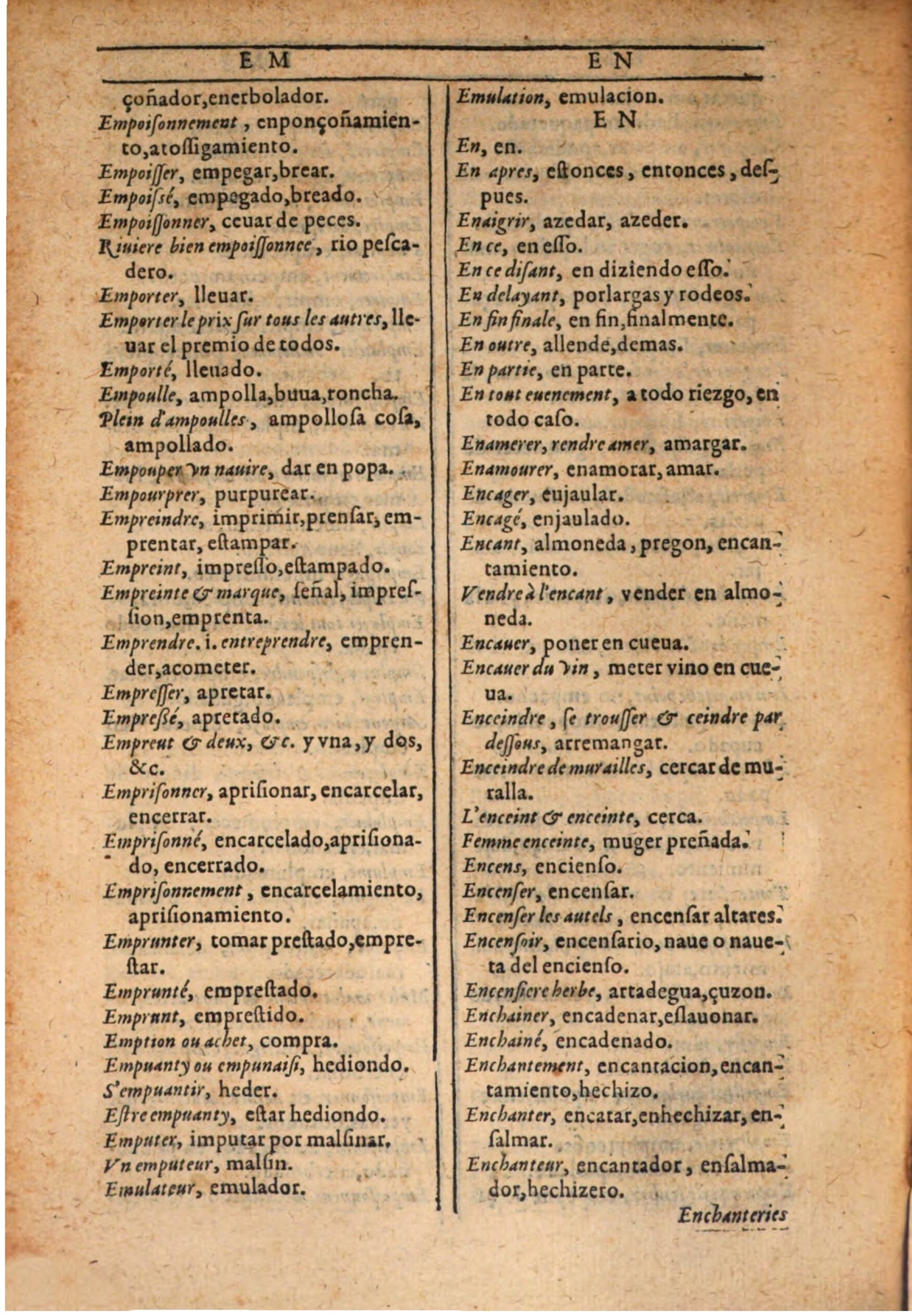 1607 - Marc Orry - Trésor des deux langues espagnole et française (Seconde partie) - BSB Munich