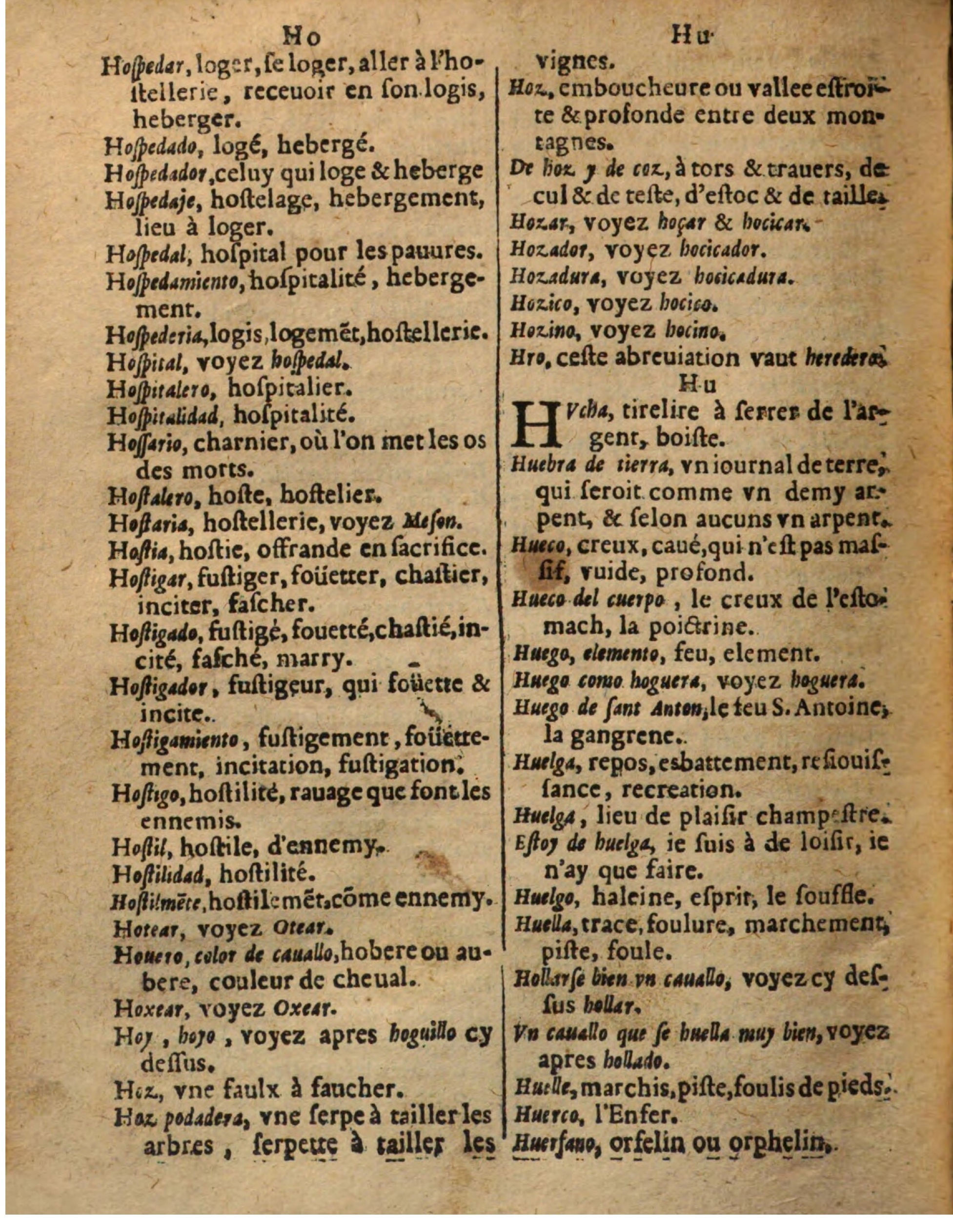 1625 - Hubert Antoine - Trésor des deux langues espagnole et française - Augsbourg