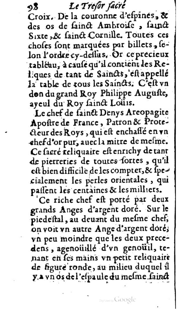 1646 - Jean Billaine - Trésor sacré ou inventaire des saintes reliques - BM Lyon 1646 - Jean Billaine - Trésor sacré ou inventaire des saintes reliques - BM Lyon