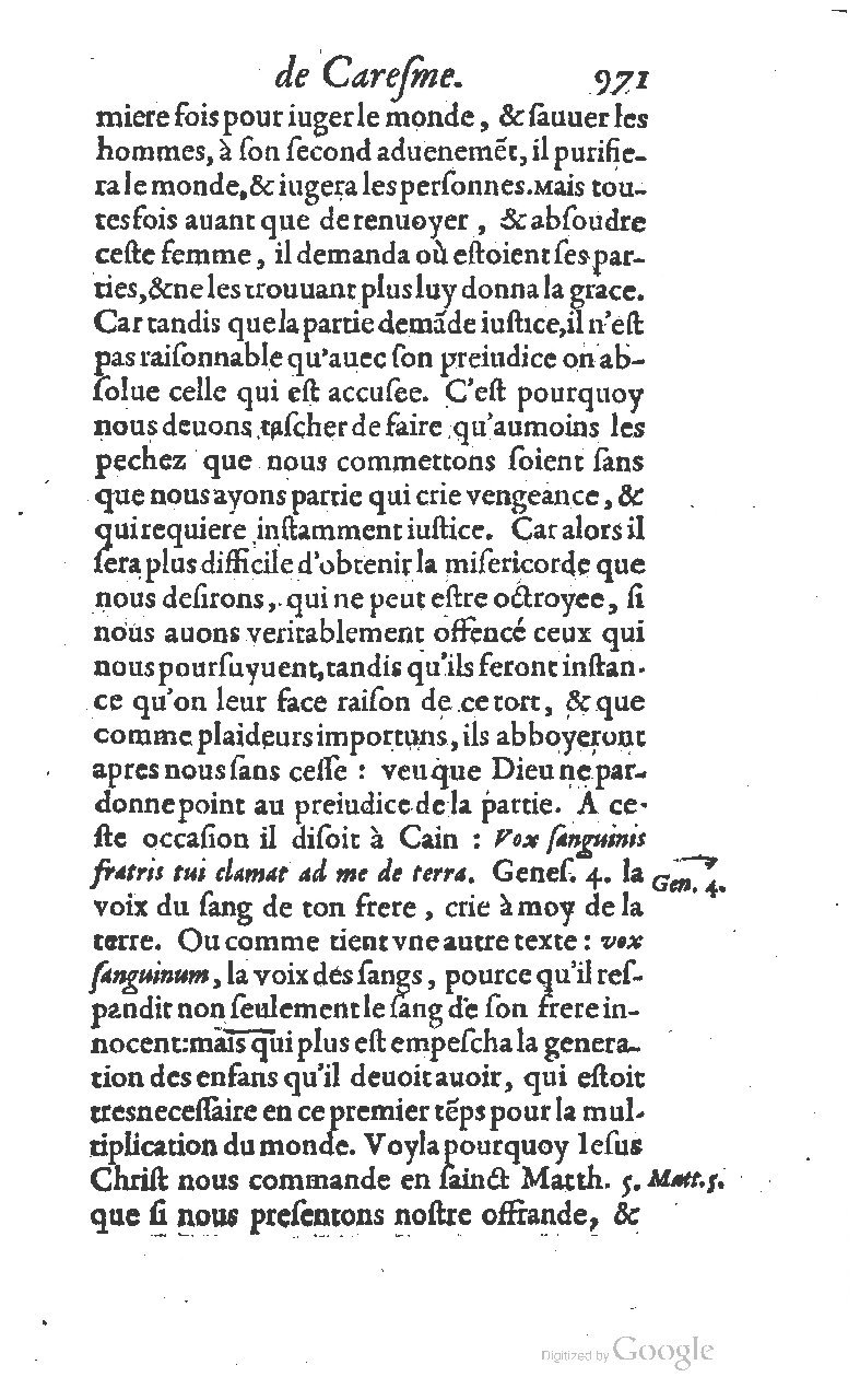 1607 - Nicolas Du Fossé - Trésor quadragésimal - T 01 - BM Lyon