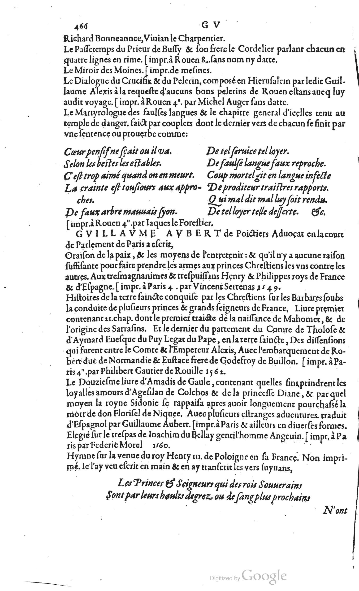 1585 - Barthélemy Honorat - Bibliothèques françaises - BSB Munich
