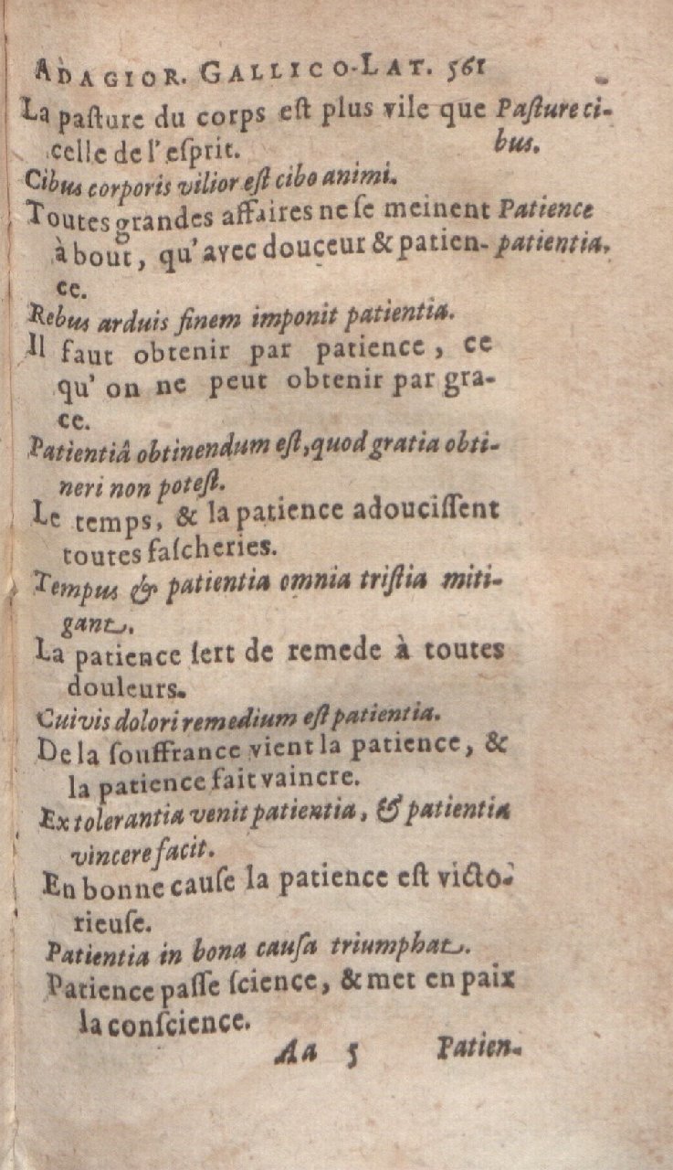 1612 - Dominicus Custos - Trésor des proverbes français  - Bibliopol-Olomuc