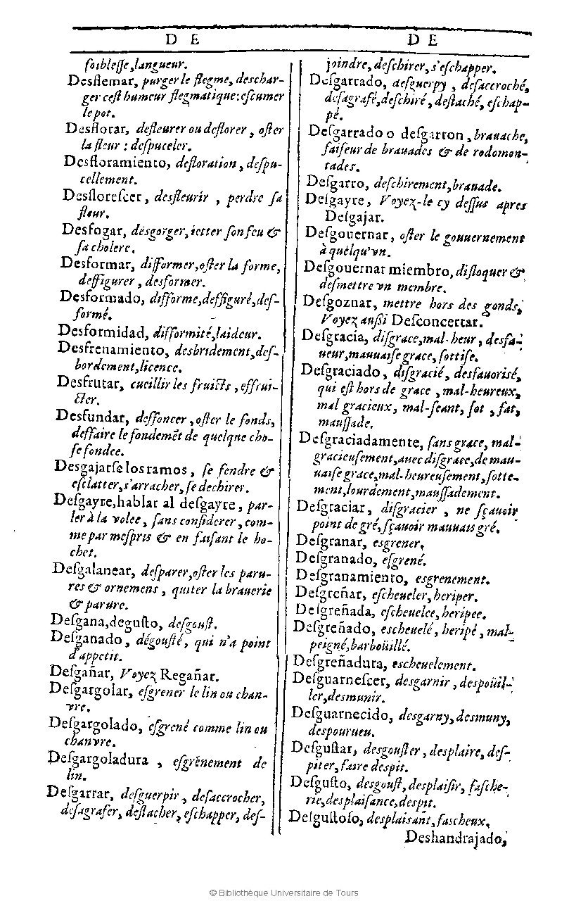 1607 - Marc Orry - Trésor des deux langues espagnole et française (Première et Seconde parties) - BU Tours