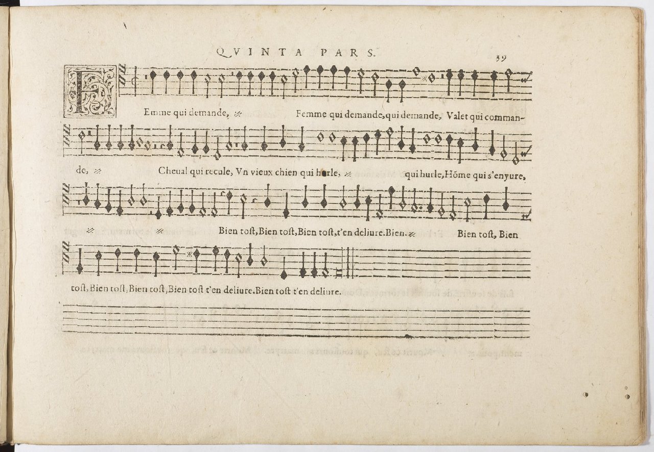 1594 - Paul Marceau - Trésor de musique d&#039;Orlande de Lassus, Superius, Bassus, Tenor, Quinta pars - BnF