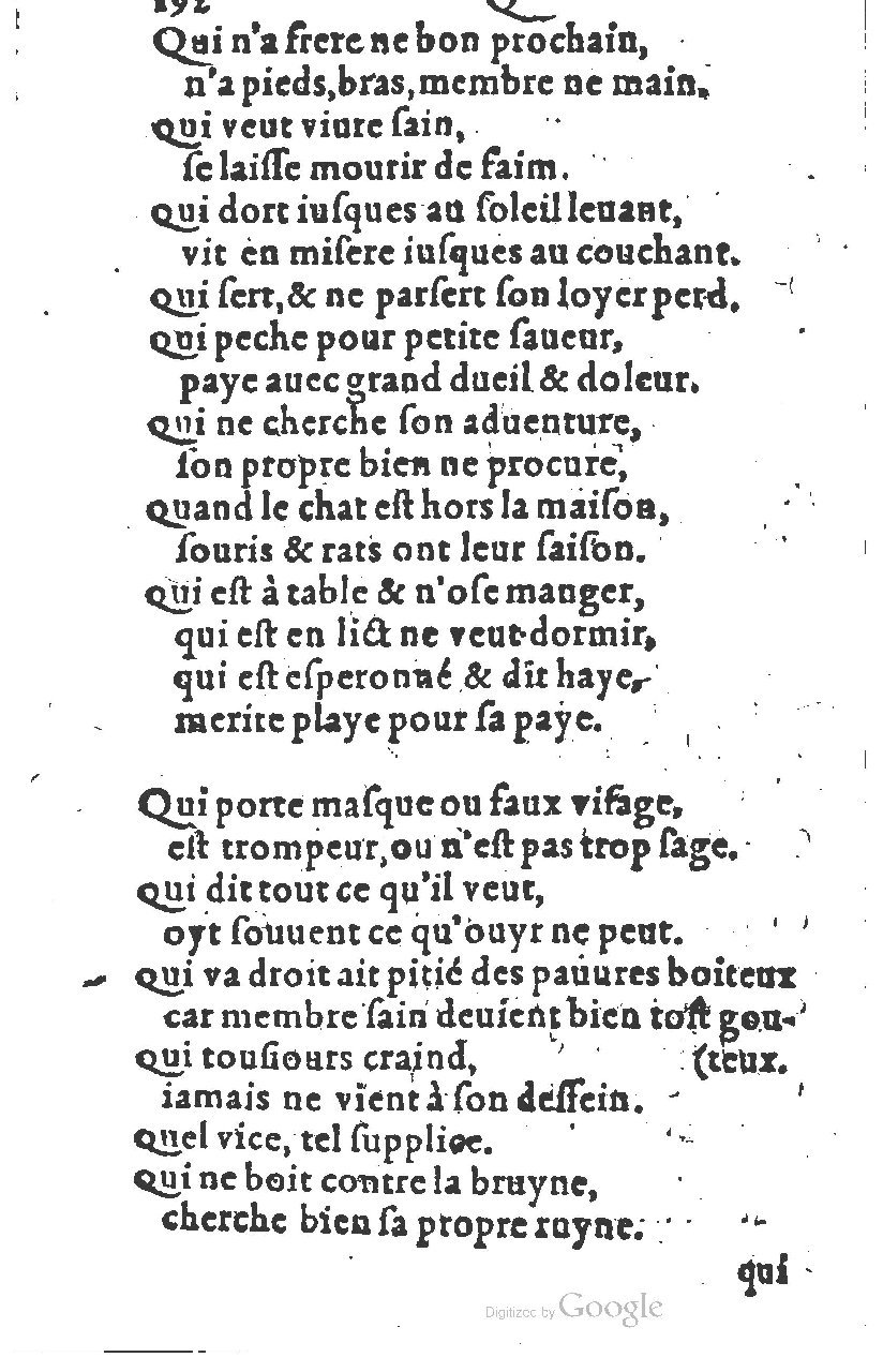 1581 - Nicolas Bonfons  - Trésor des sentences dorées - Princeton