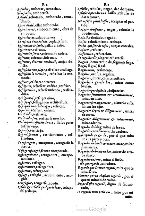 1621 - Adrian Tiffaine - Trésor des deux langues espagnole et française - BM Lyon