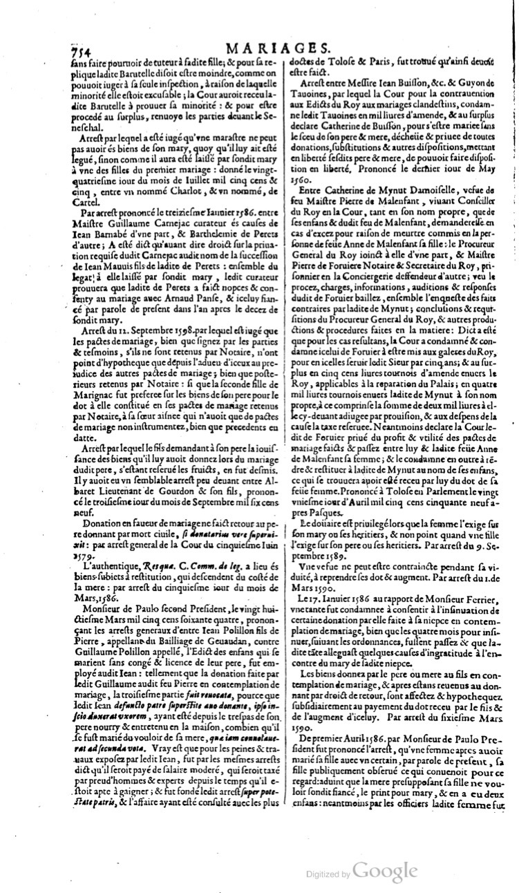 1629 - Veuve Nicolas Buon - Trésor du droit français (21754 T. 2) - BM Lyon