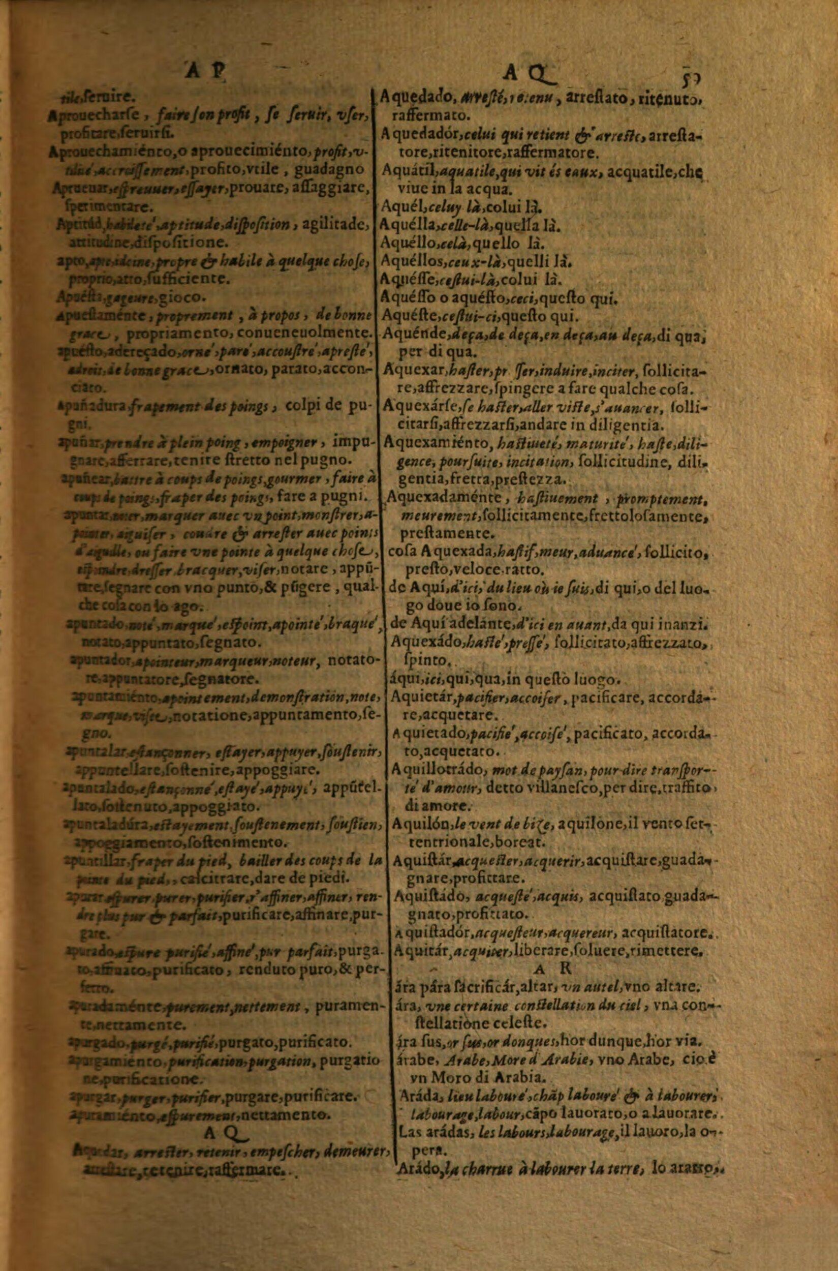 1617 - Samuel Crespin - Trésor des trois langues espagnole, française et italienne (Première partie) - Regensburg
