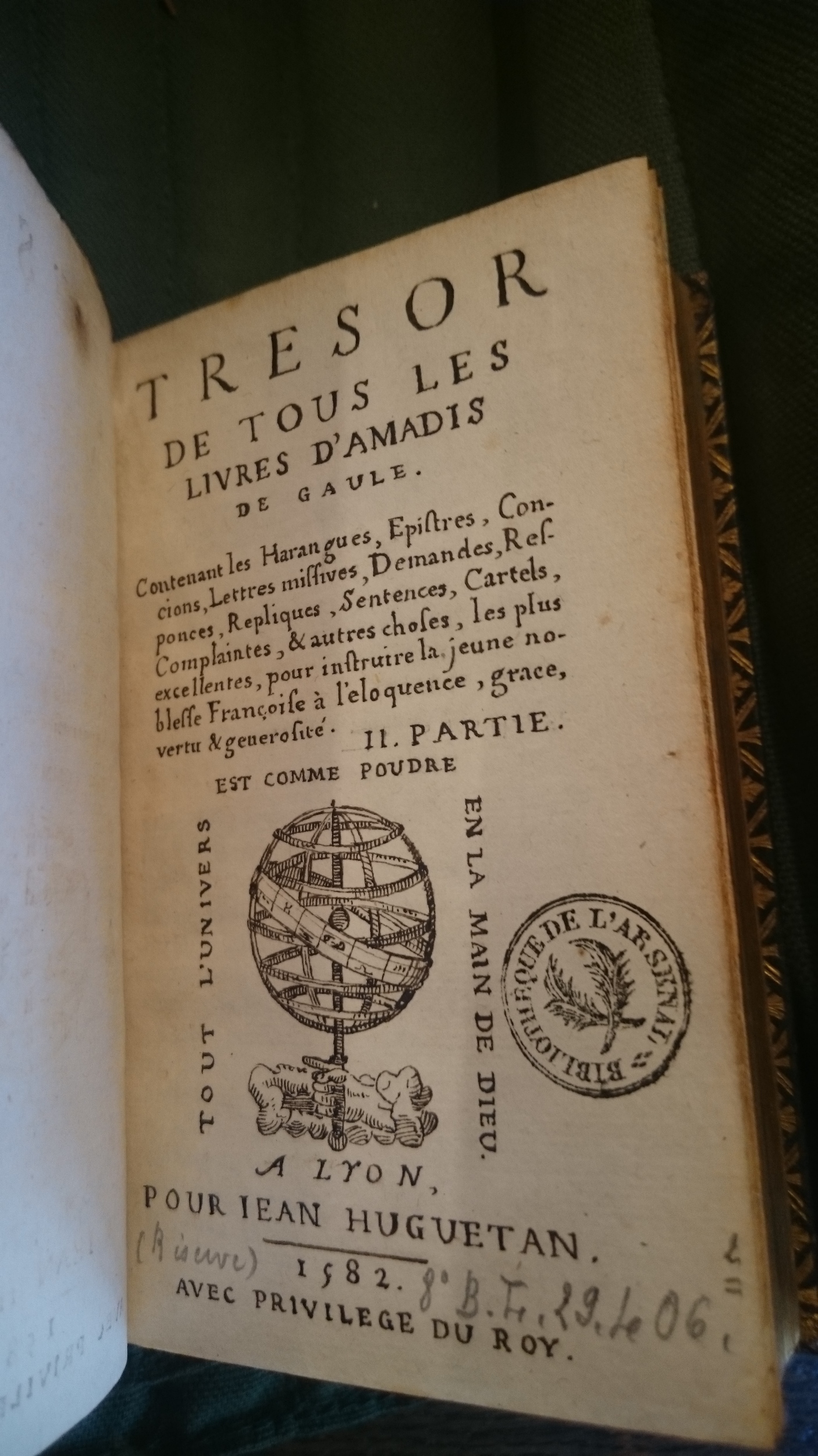 1582 - Jean Huguetan - Trésor des Amadis - BnF Arsenal