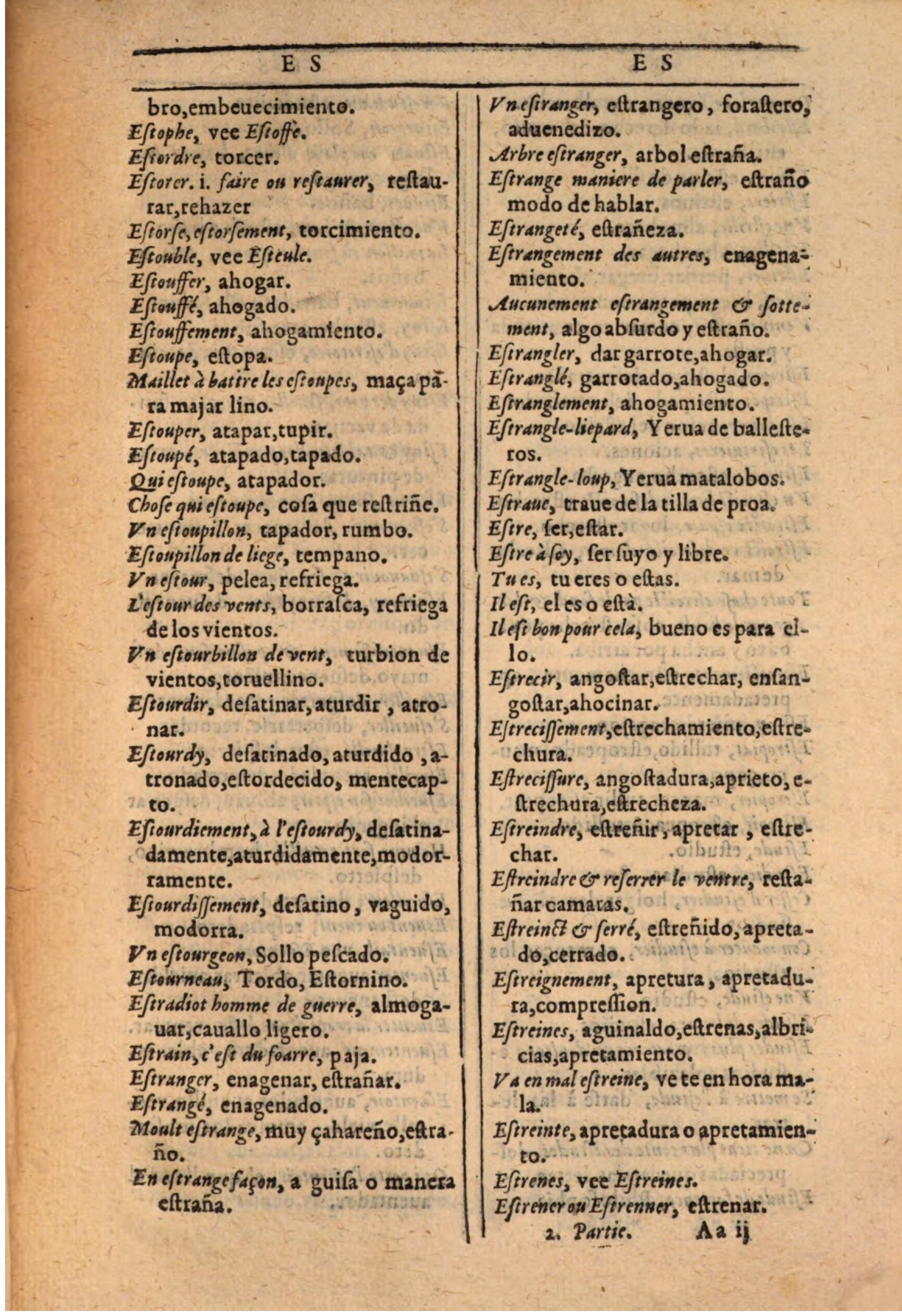 1607 - Marc Orry - Trésor des deux langues espagnole et française (Seconde partie) - BSB Munich