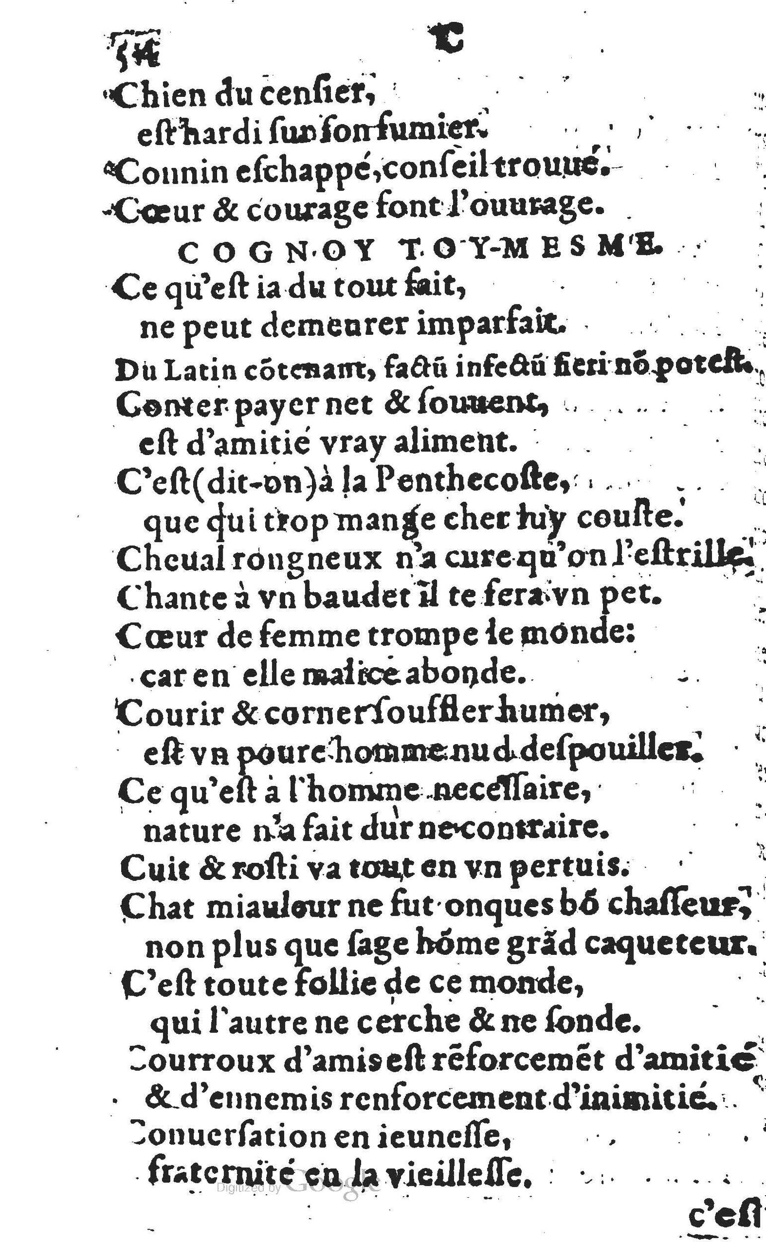 1578 - Nicolas Lescuyer - Trésor des sentences dorées - UGent