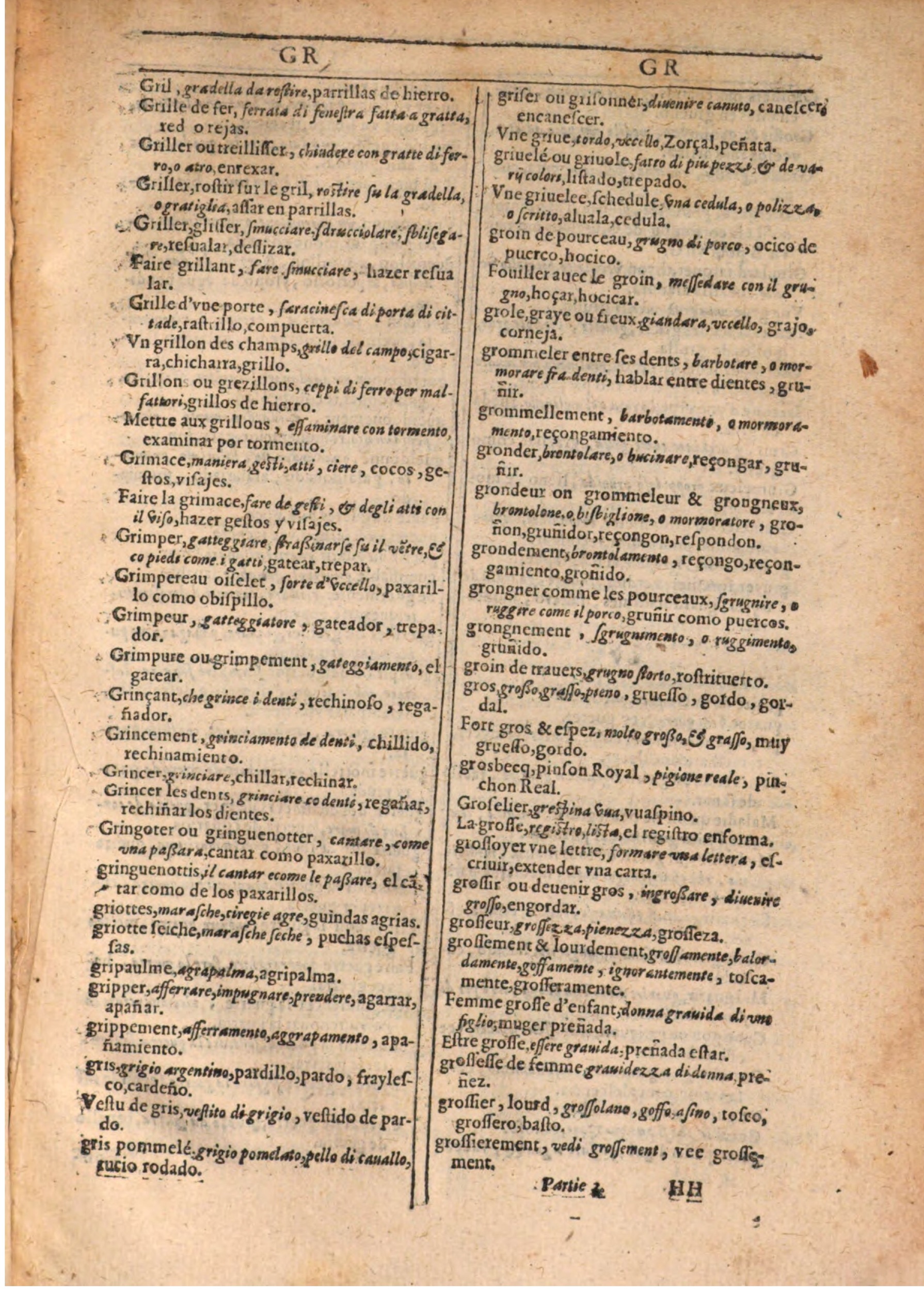 1609 - Philippe Albert et Alexandre Pernet - Trésor des trois langues française, italienne et espagnole (Seconde partie) - BSB Munich