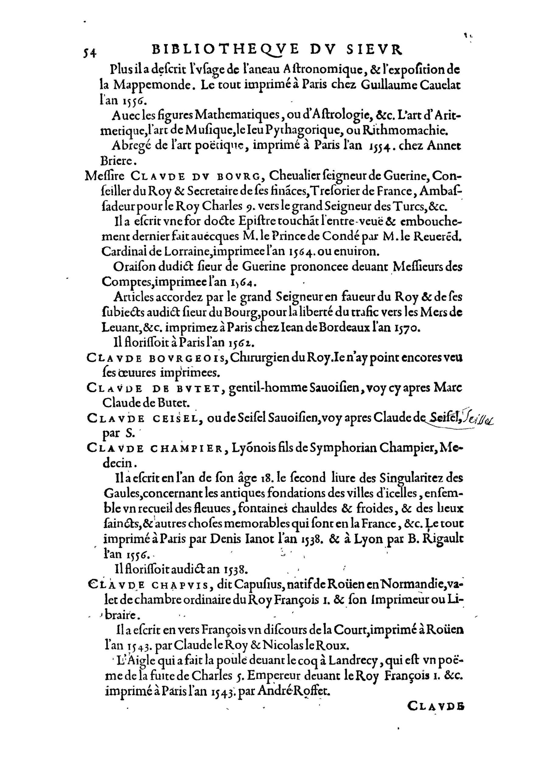 1584 - Abel L&#039;Angelier - Bibliothèques françaises - BnF