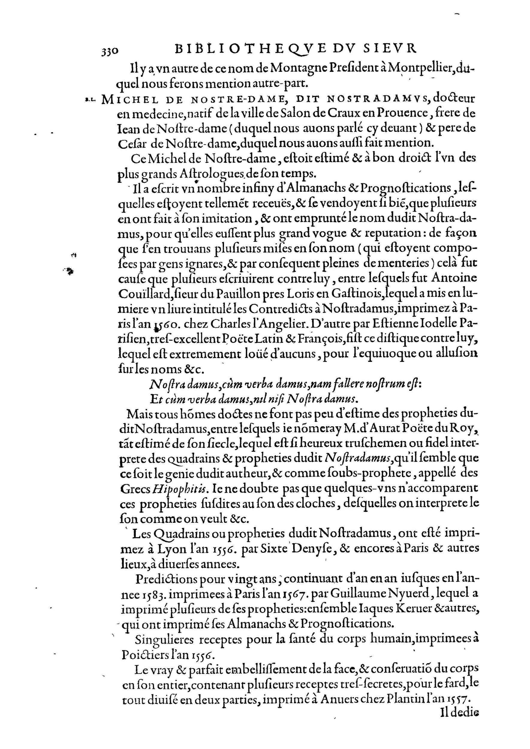 1584 - Abel L&#039;Angelier - Bibliothèques françaises - BnF