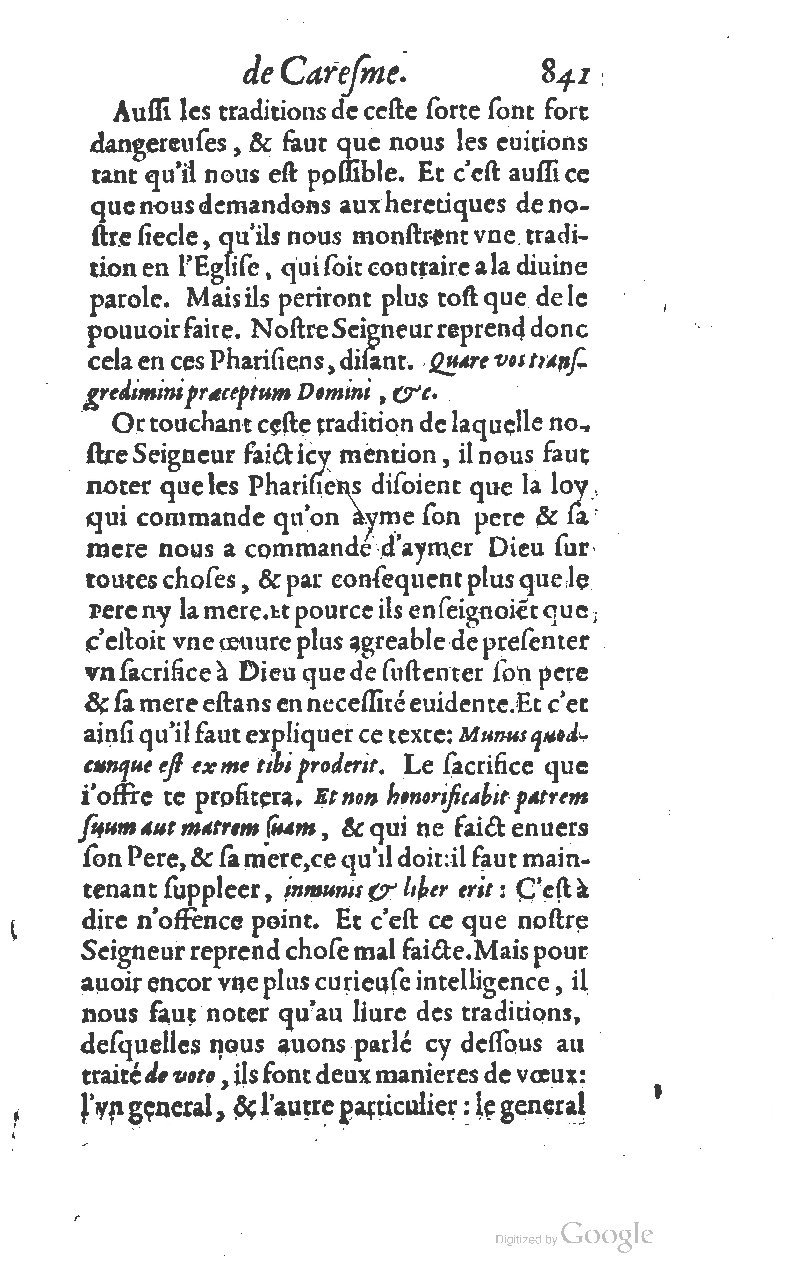 1607 - Nicolas Du Fossé - Trésor quadragésimal - T 01 - BM Lyon