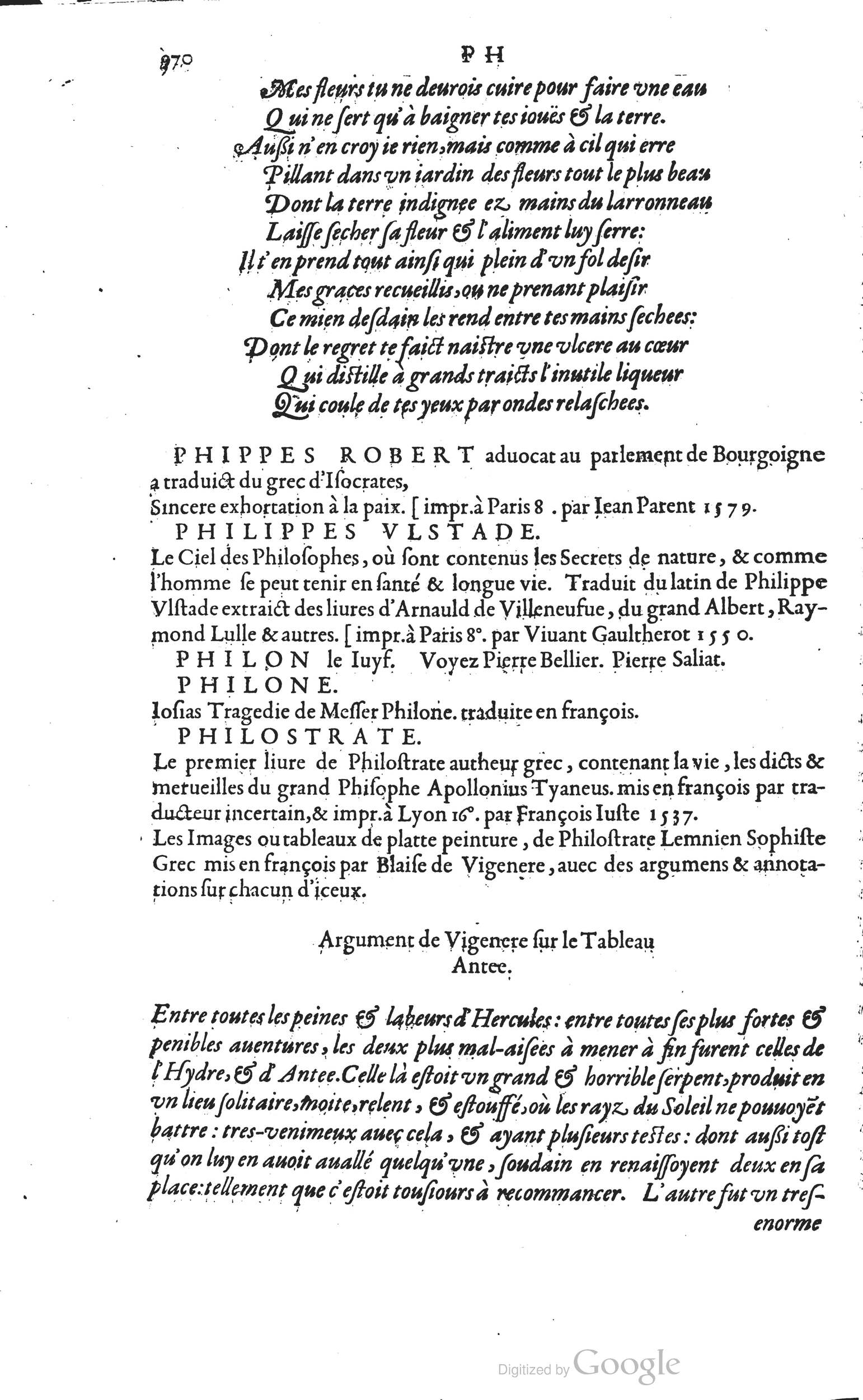 1585 - Barthélemy Honorat - Bibliothèques françaises - BSB Munich