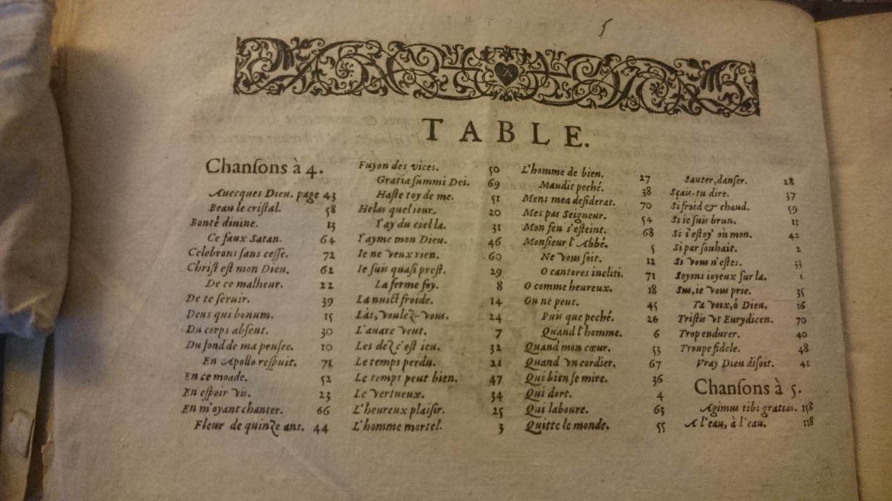 1594 - [Pierre de Saint-André] - Trésor de musique d’Orlande de Lassus, Contratenor - British Library