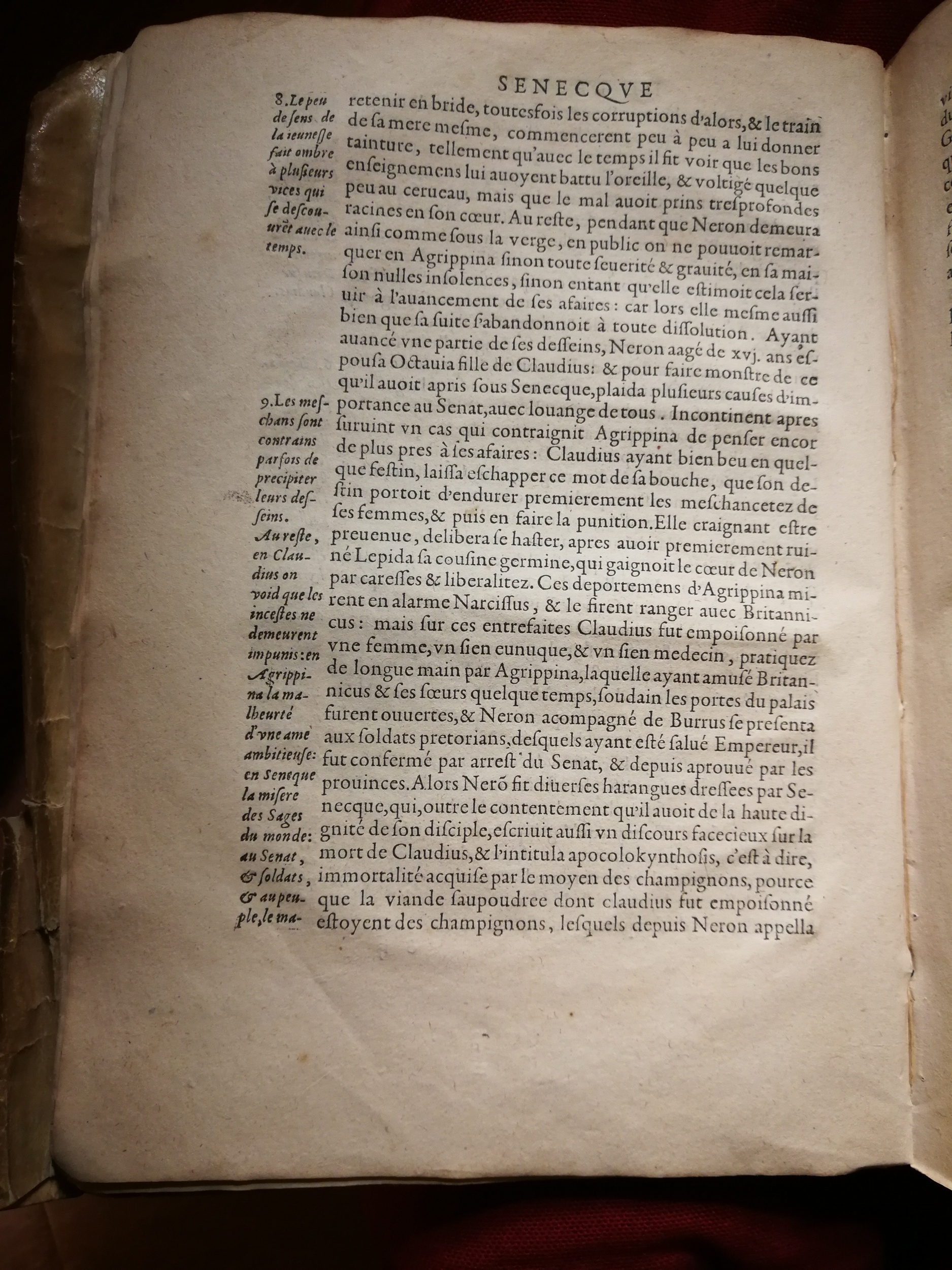 1595 - Jean Houzé - Œuvres morales et mêlées de Sénèque, Trésor de philosophie morale - T. 1 - BnF