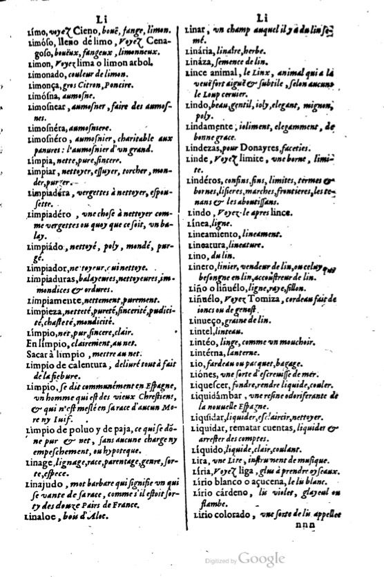1621 - Adrian Tiffaine - Trésor des deux langues espagnole et française - BM Lyon