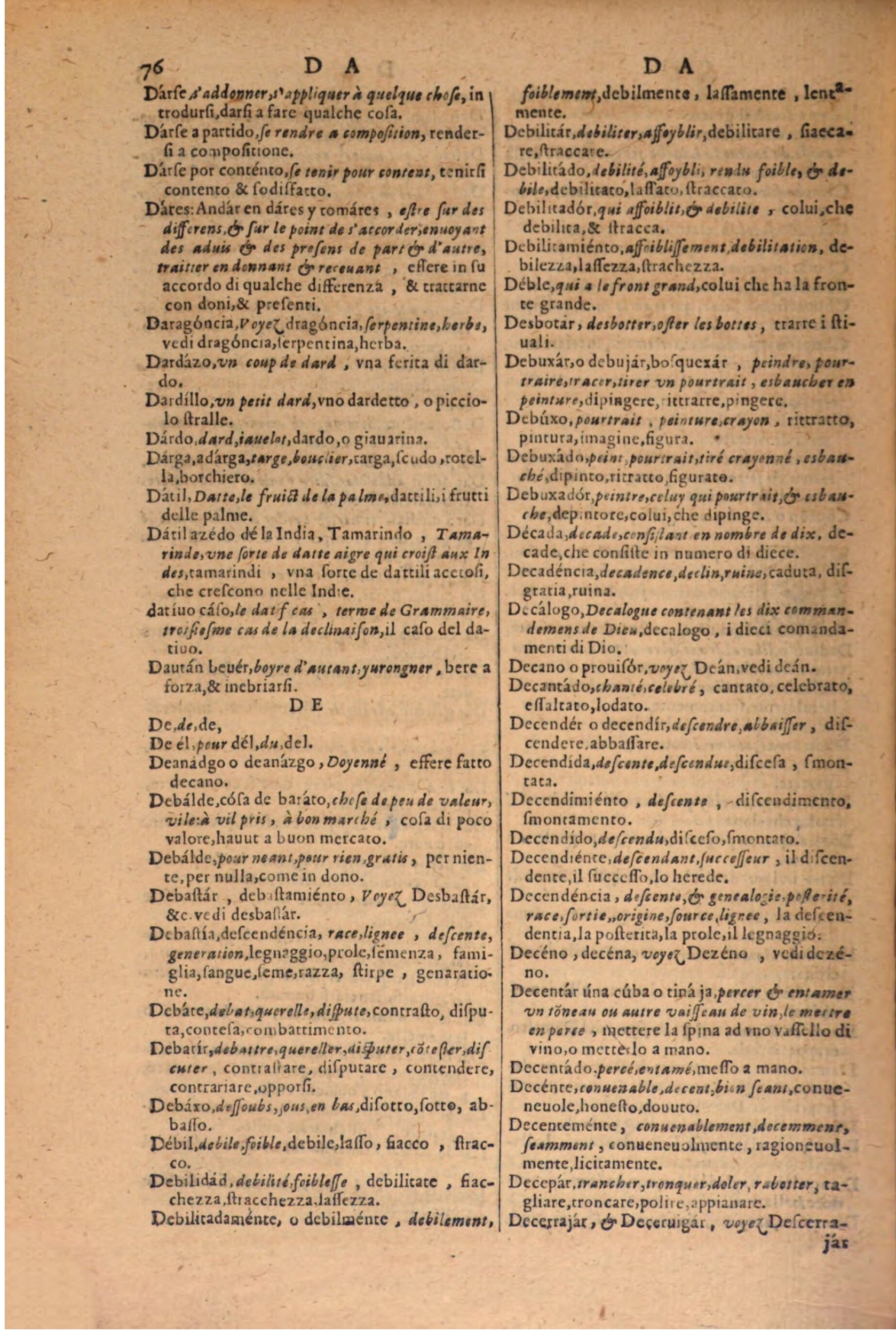 1606 - Samuel Crespin - Thresor des trois langues, francoise, italiene et espagnolle - BSB Munich