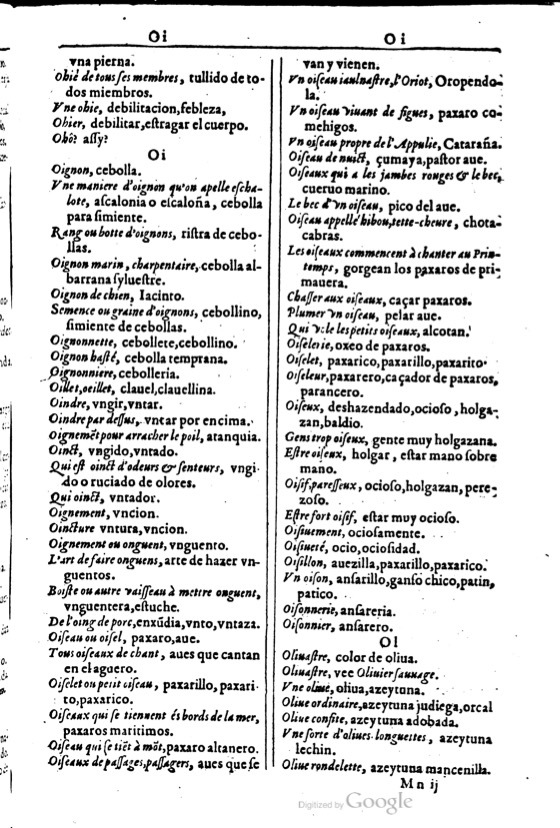 1616 - Veuve Marc Orry - Trésor des deux langues espagnole et française (Première et Seconde parties) - BM Lyon