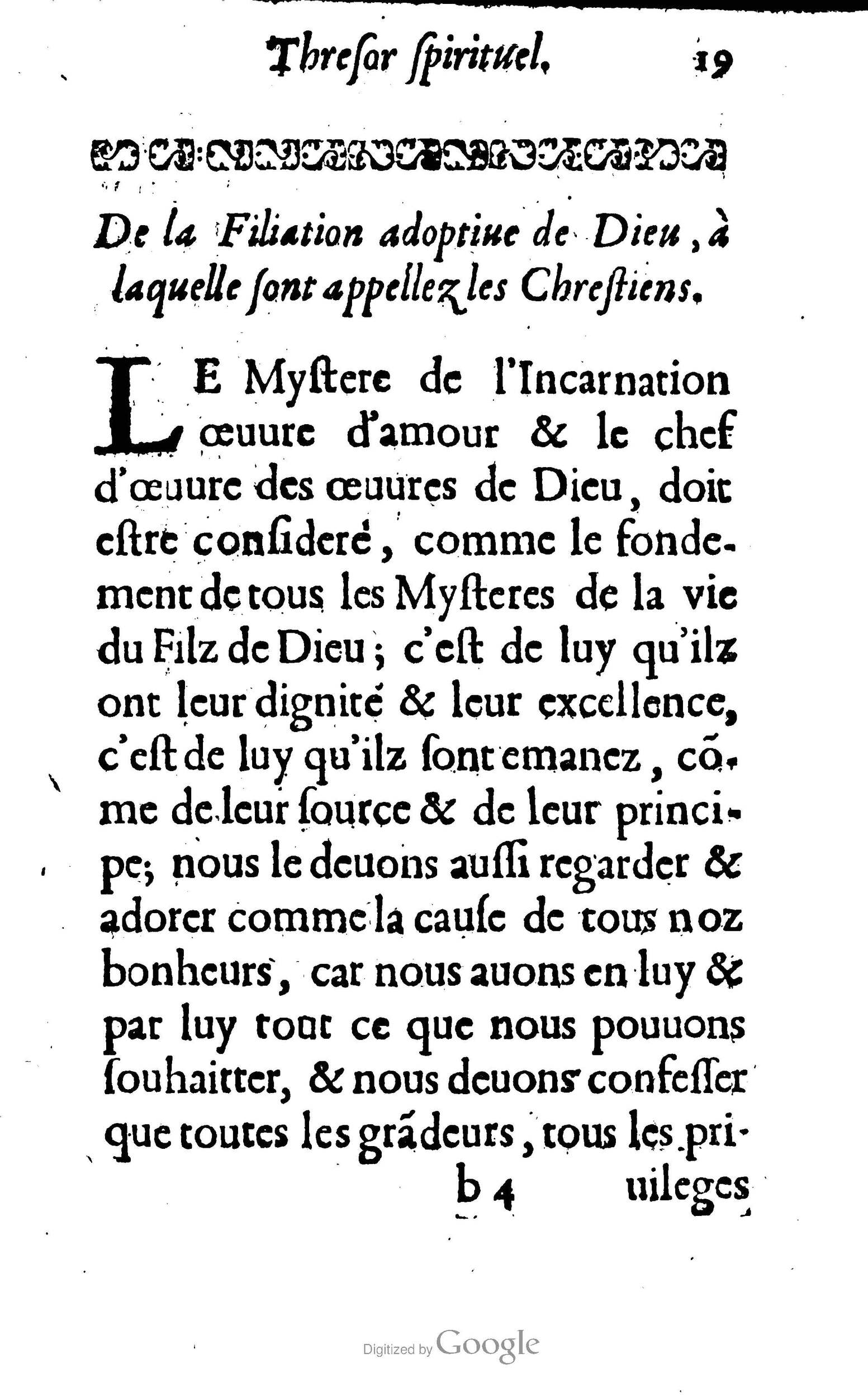 1633 - François Waudré - Trésor spirituel contenant les excellences du christianisme - BM Lyon