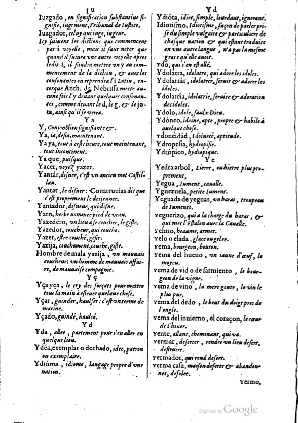 1621 - Adrian Tiffaine - Trésor des deux langues espagnole et française - BM Lyon