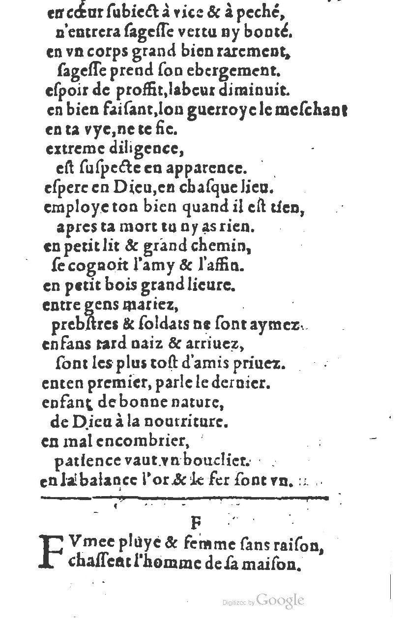 1581 - Nicolas Bonfons  - Trésor des sentences dorées - Princeton