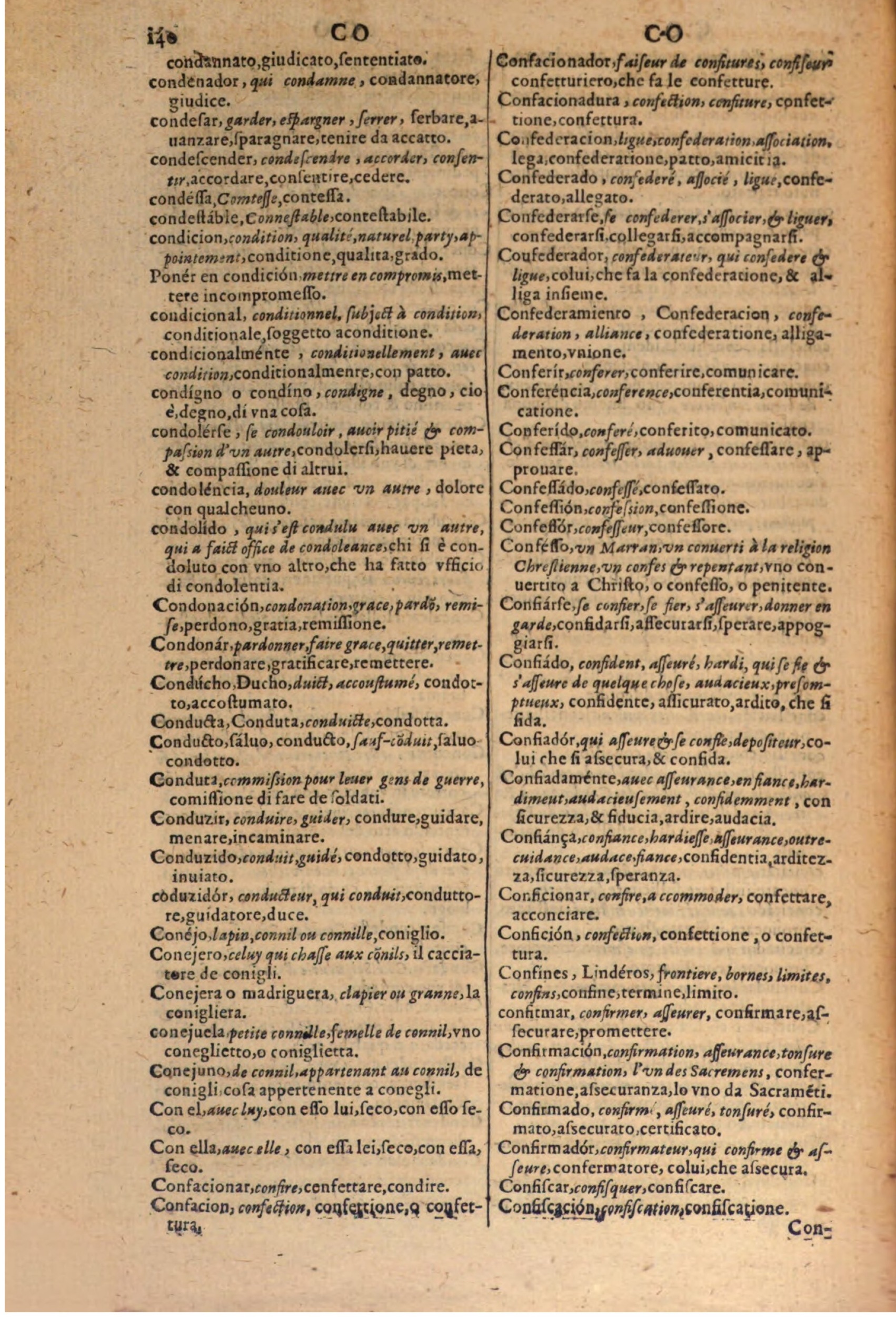 1606 - Samuel Crespin - Thresor des trois langues, francoise, italiene et espagnolle - BSB Munich