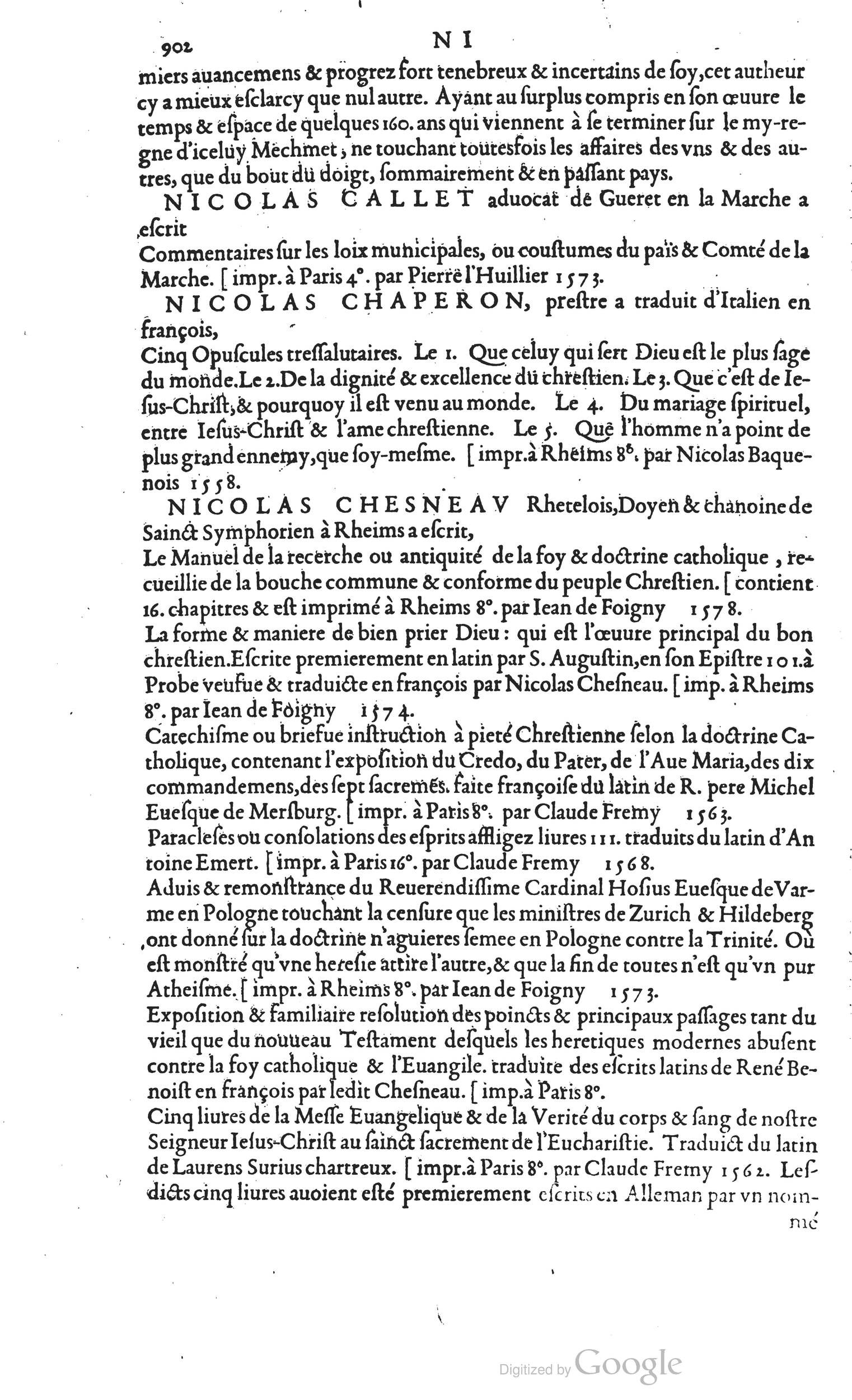 1585 - Barthélemy Honorat - Bibliothèques françaises - BSB Munich