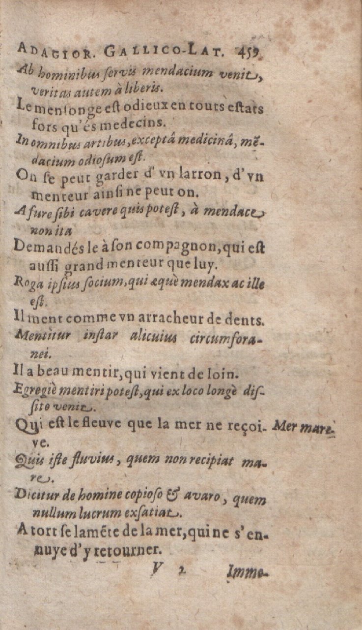 1612 - Dominicus Custos - Trésor des proverbes français  - Bibliopol-Olomuc