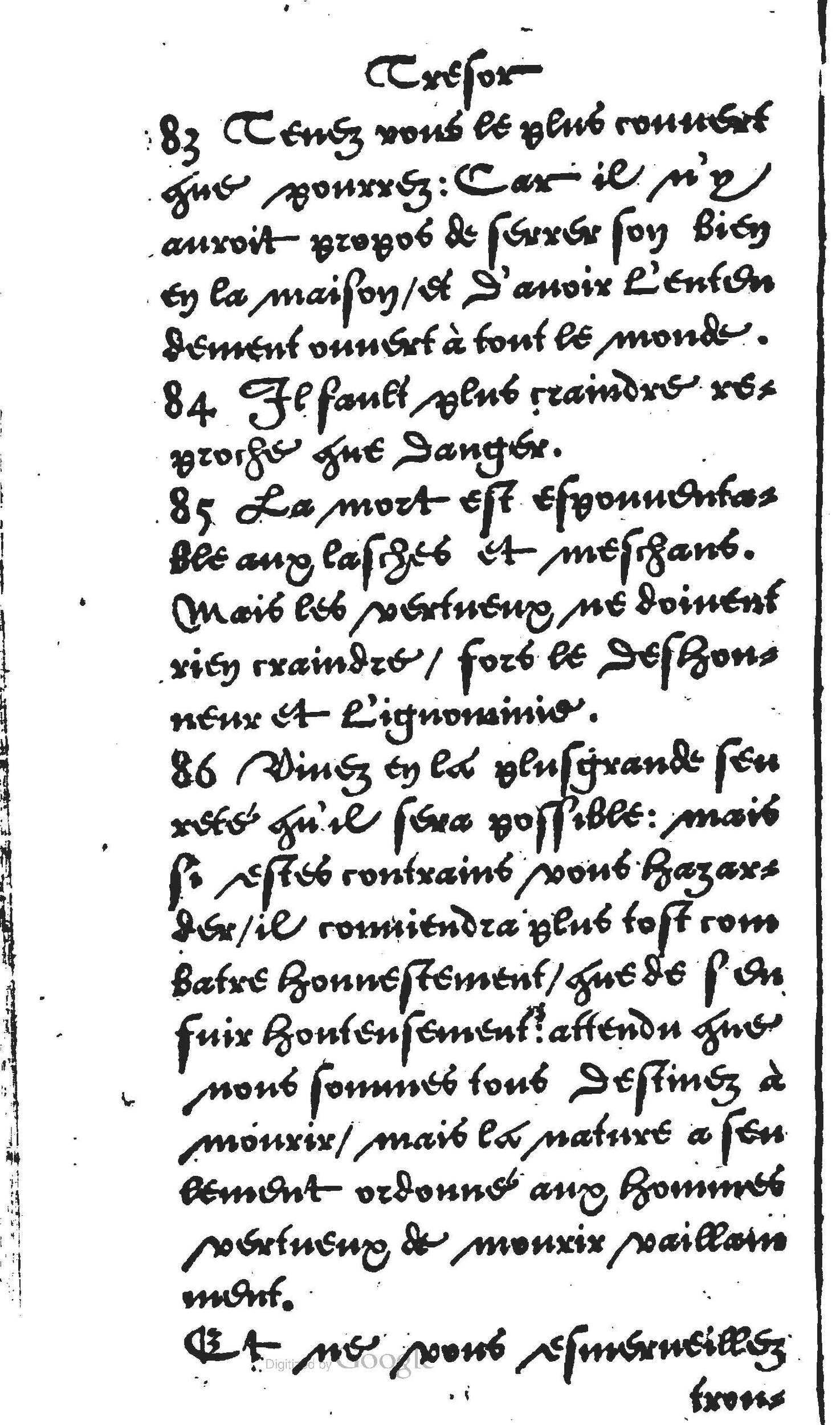 1560 - Jean Bellère - Trésor de vertu - Det Kongelige Bibliotek 1560 - Jean Bellère - Trésor de vertu - Det Kongelige Bibliotek