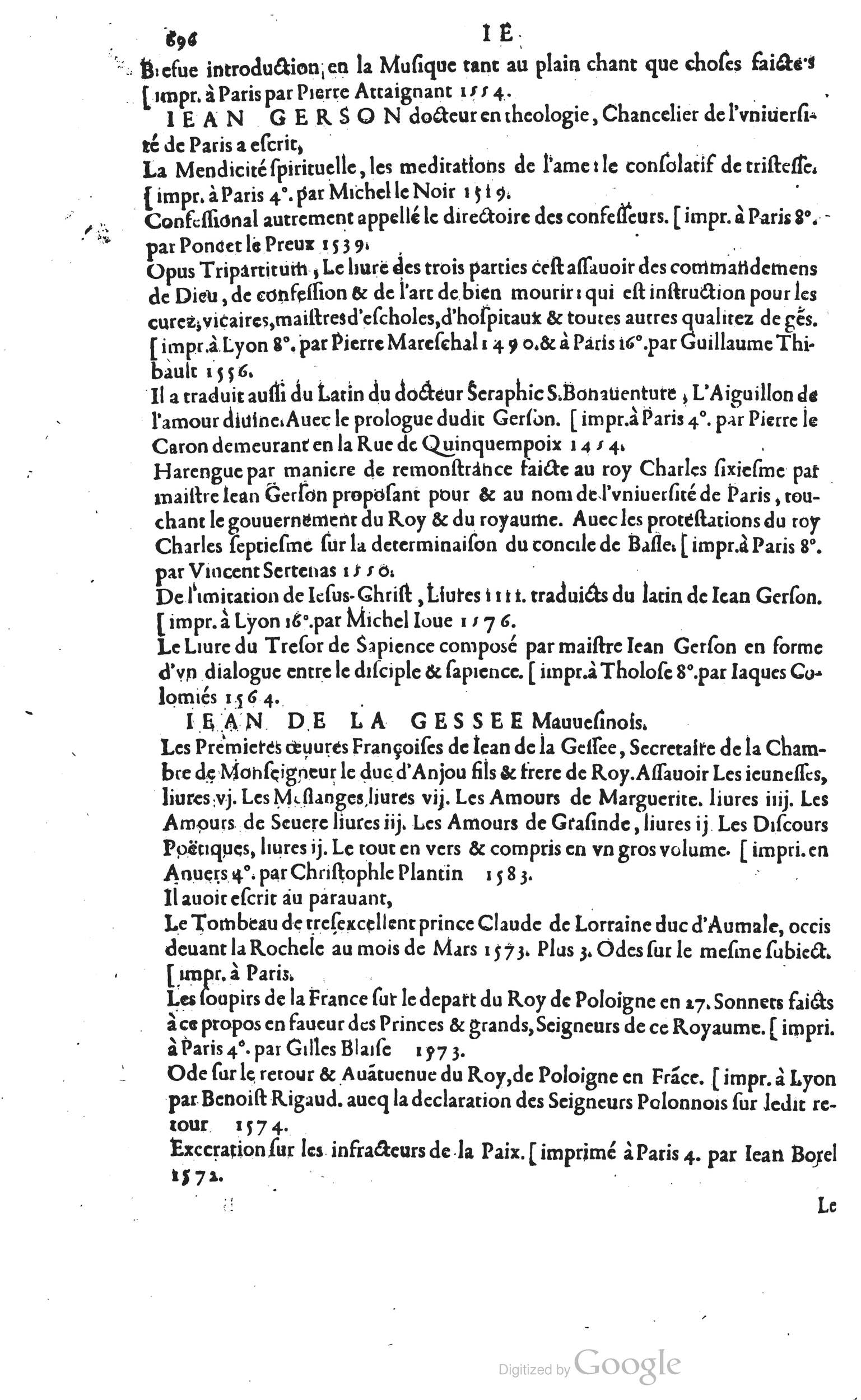 1585 - Barthélemy Honorat - Bibliothèques françaises - BSB Munich