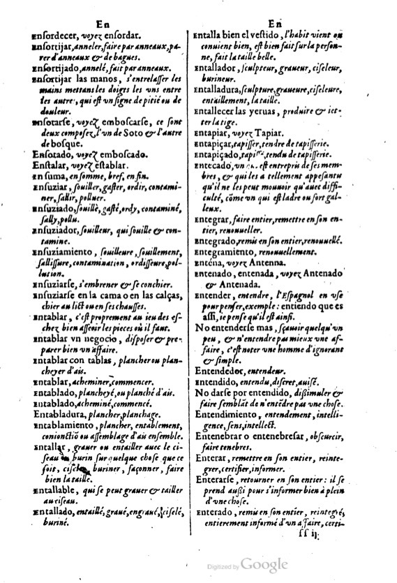1621 - Adrian Tiffaine - Trésor des deux langues espagnole et française - BM Lyon