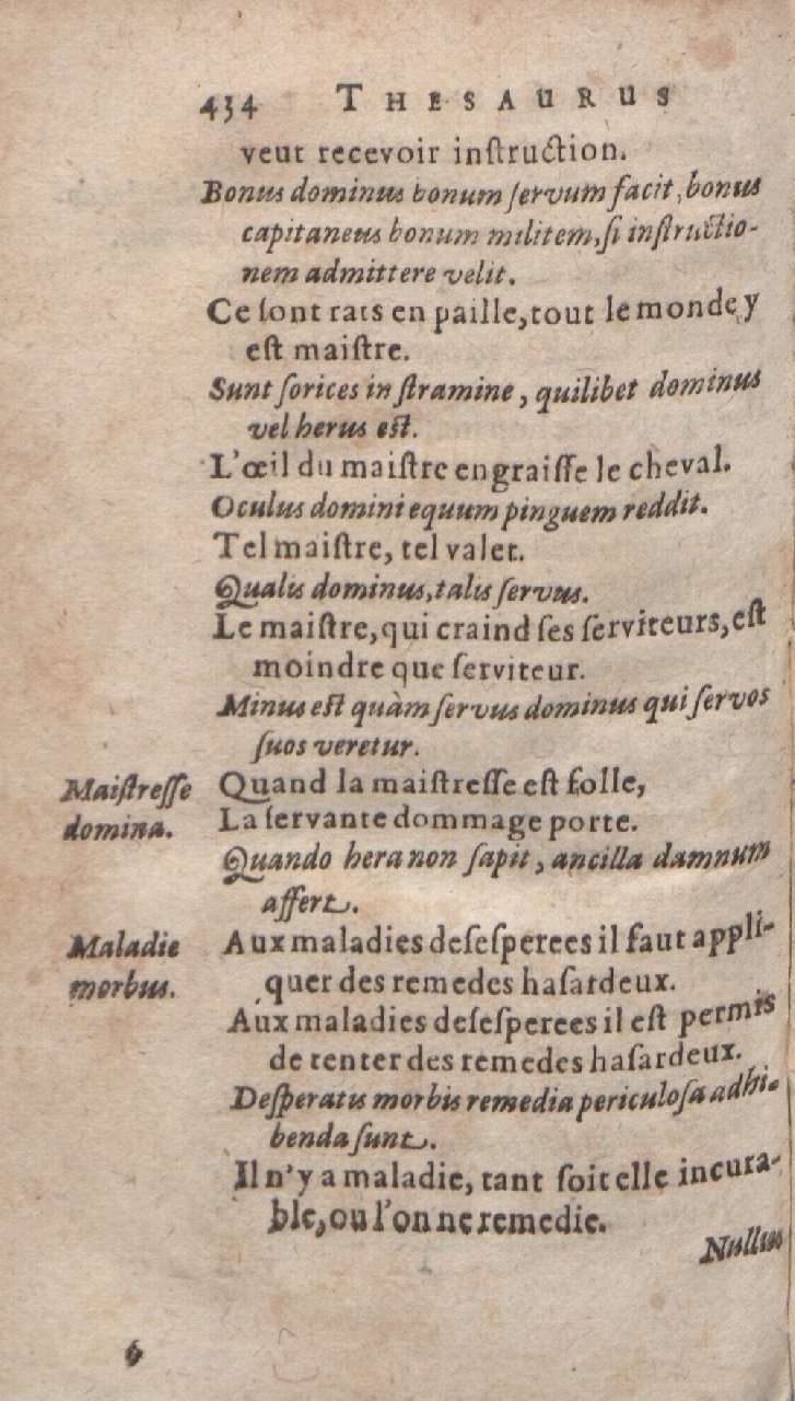 1612 - Dominicus Custos - Trésor des proverbes français - Bibliopol-Olomuc 1612 - Dominicus Custos - Trésor des proverbes français - Bibliopol-Olomuc