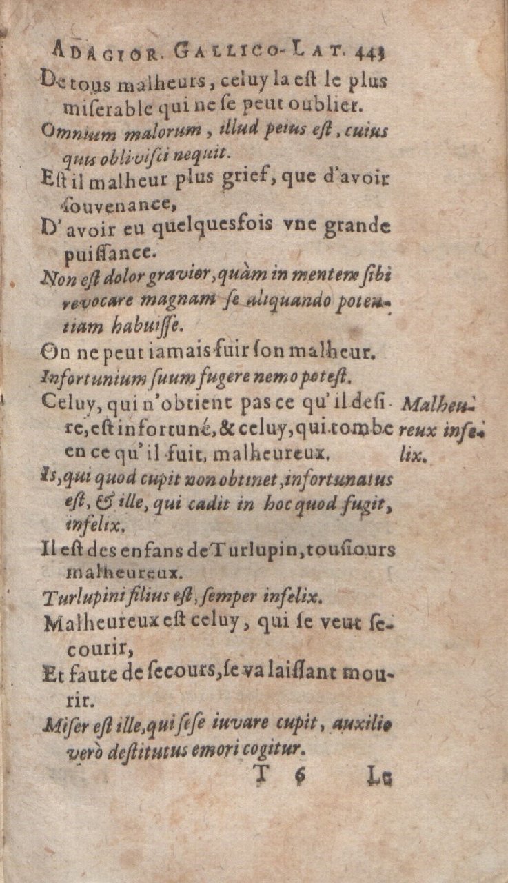 1612 - Dominicus Custos - Trésor des proverbes français  - Bibliopol-Olomuc