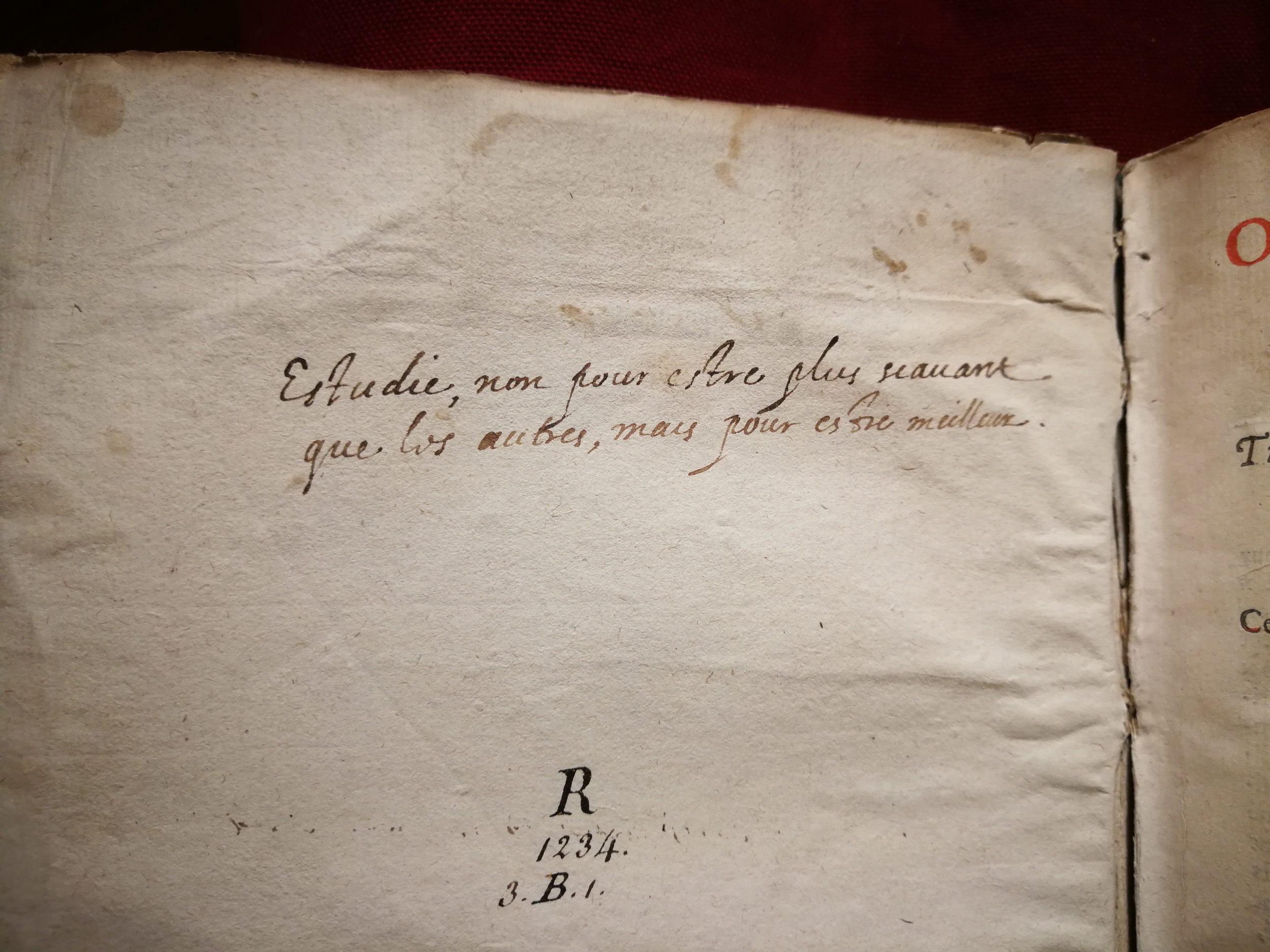 1595 - Jean Houzé - Œuvres morales et mêlées de Sénèque, Trésor de philosophie morale - T. 1 - BnF