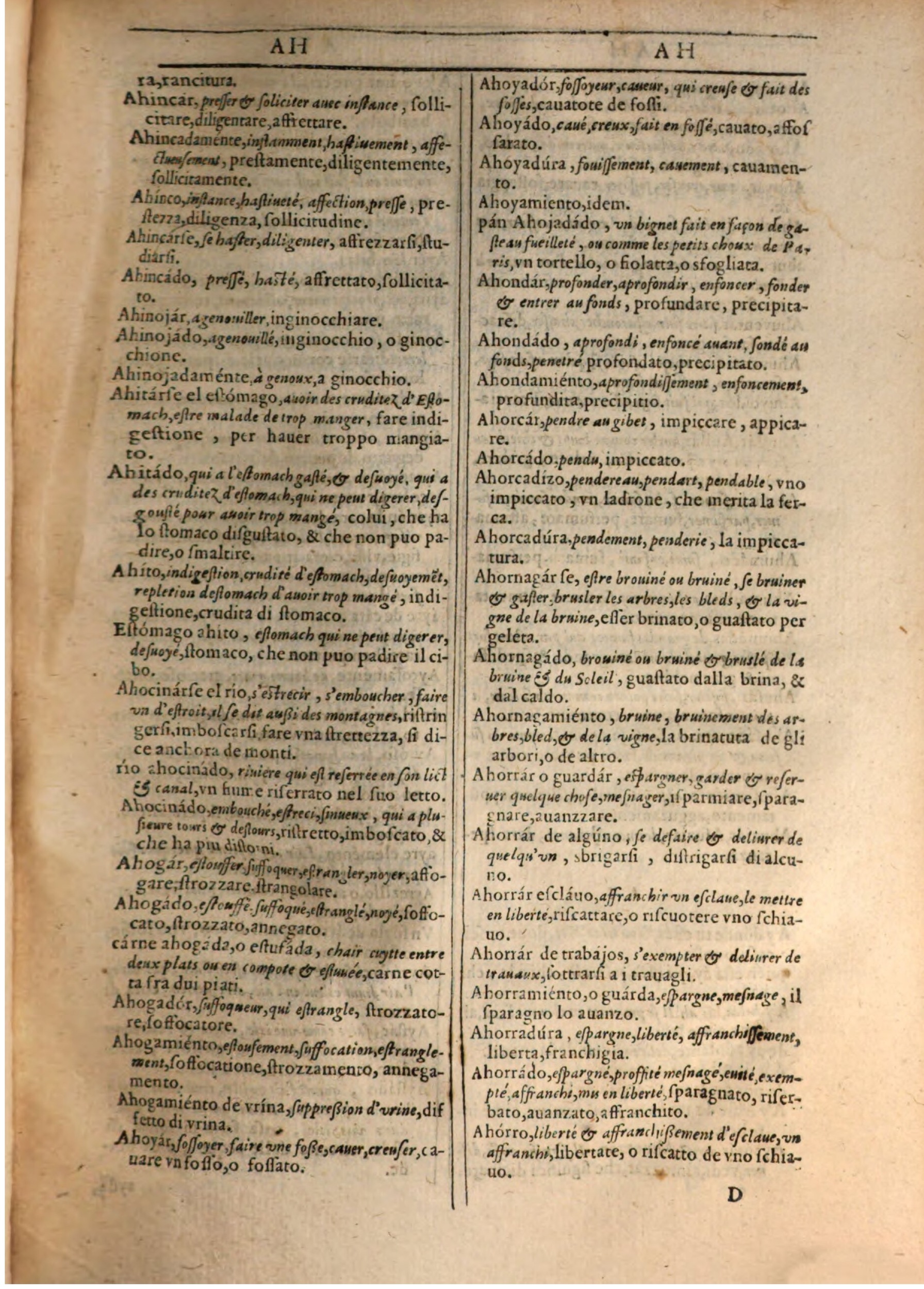 1609 - Philippe Albert et Alexandre Pernet - Trésor des trois langues française, italienne et espagnole (Première partie) - BSB Munich